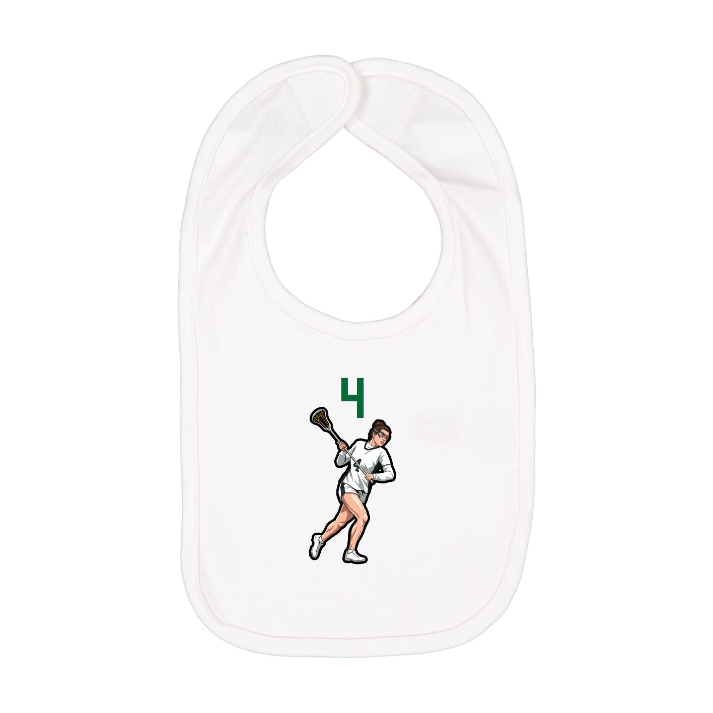 Infant Bib — Number Top in White