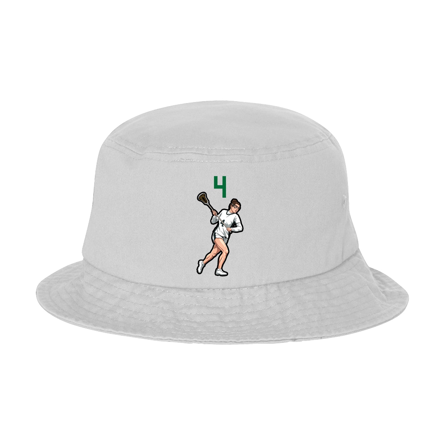 Bucket Cap — Number Top in White