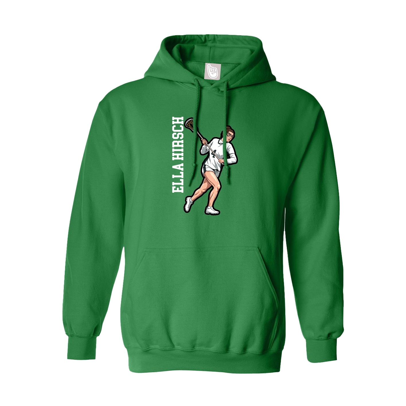 Hoodie — Name Vertical in Green