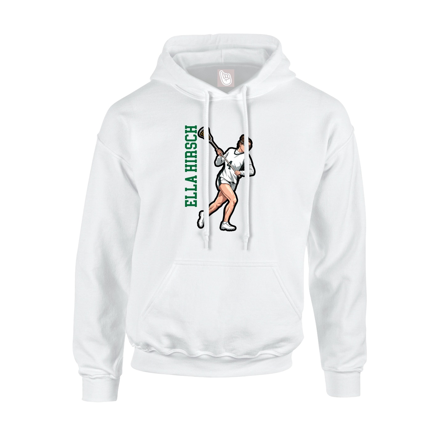Youth Hoodie — Name Vertical in White