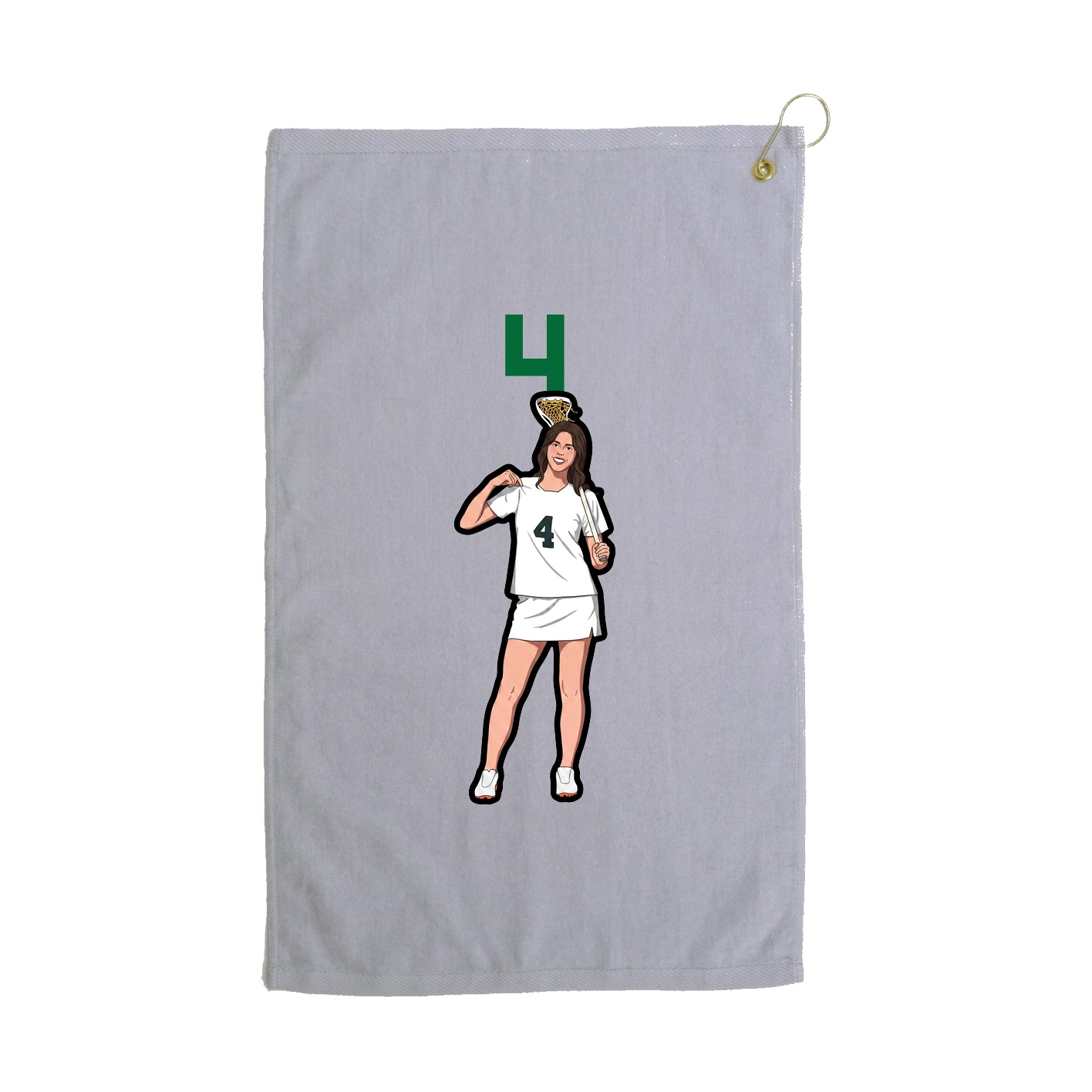 Golf Towel — Number Top in Grey