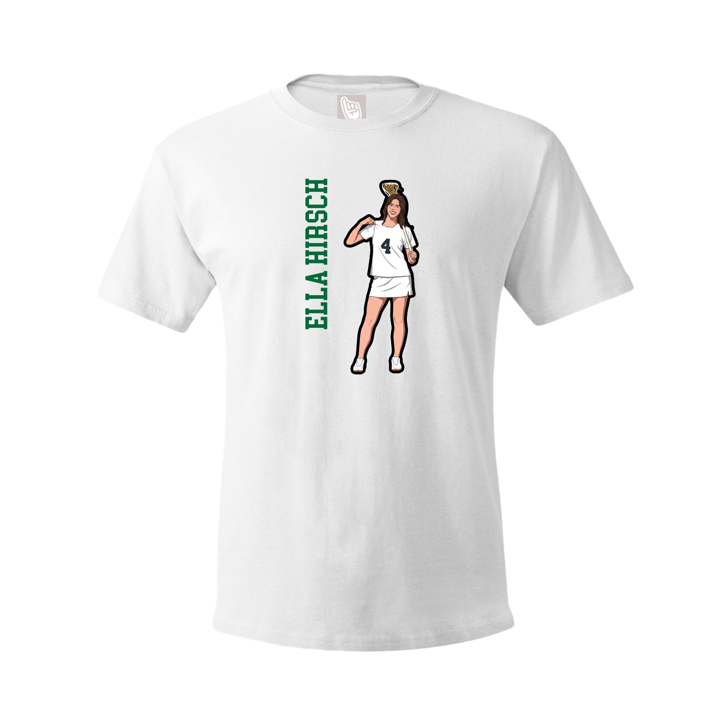 Youth Tee — Name Vertical in White