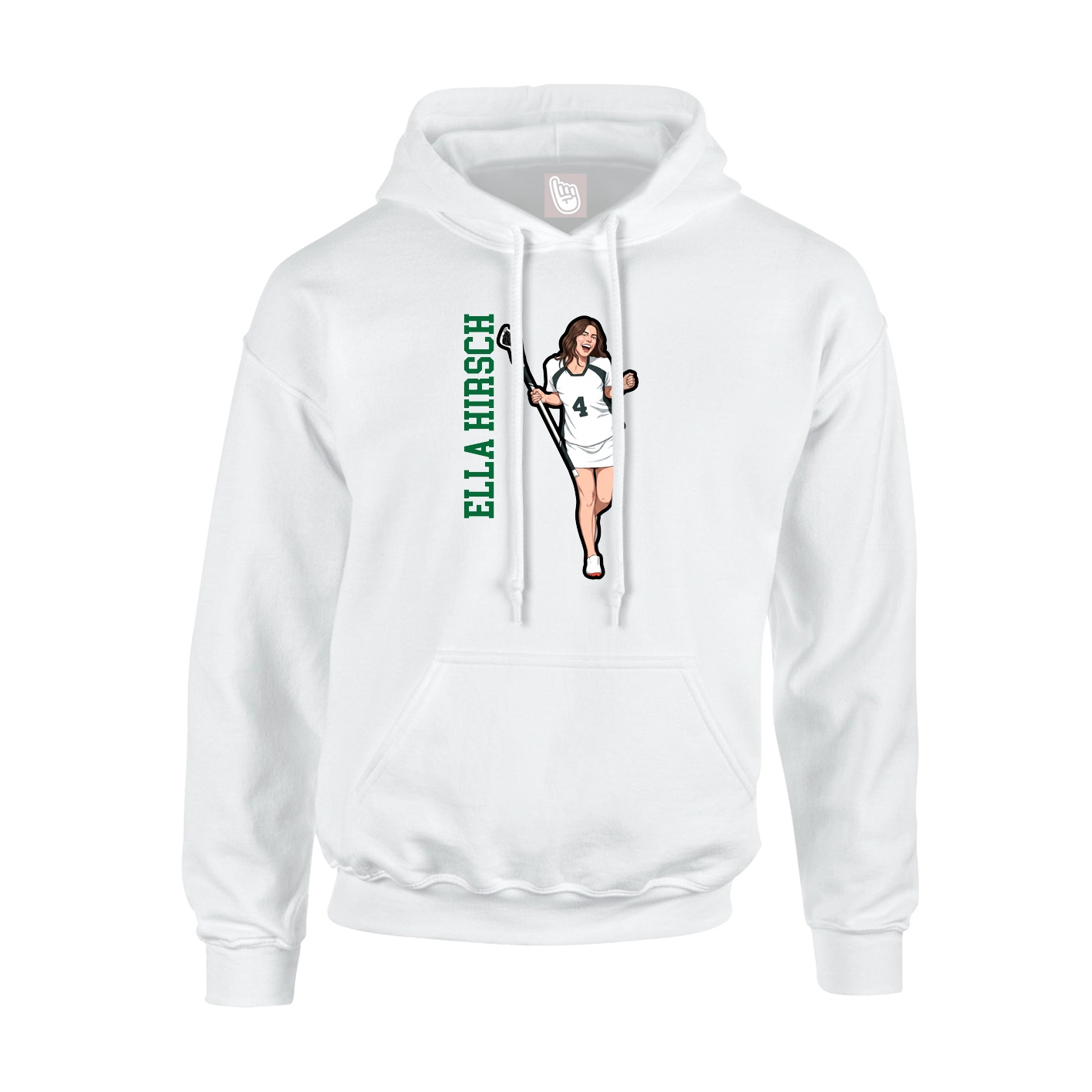 Hoodie — Name Vertical in White
