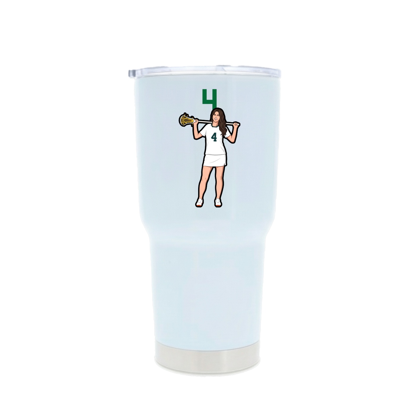 30oz Stainless Steel Tumbler — Number Top in White