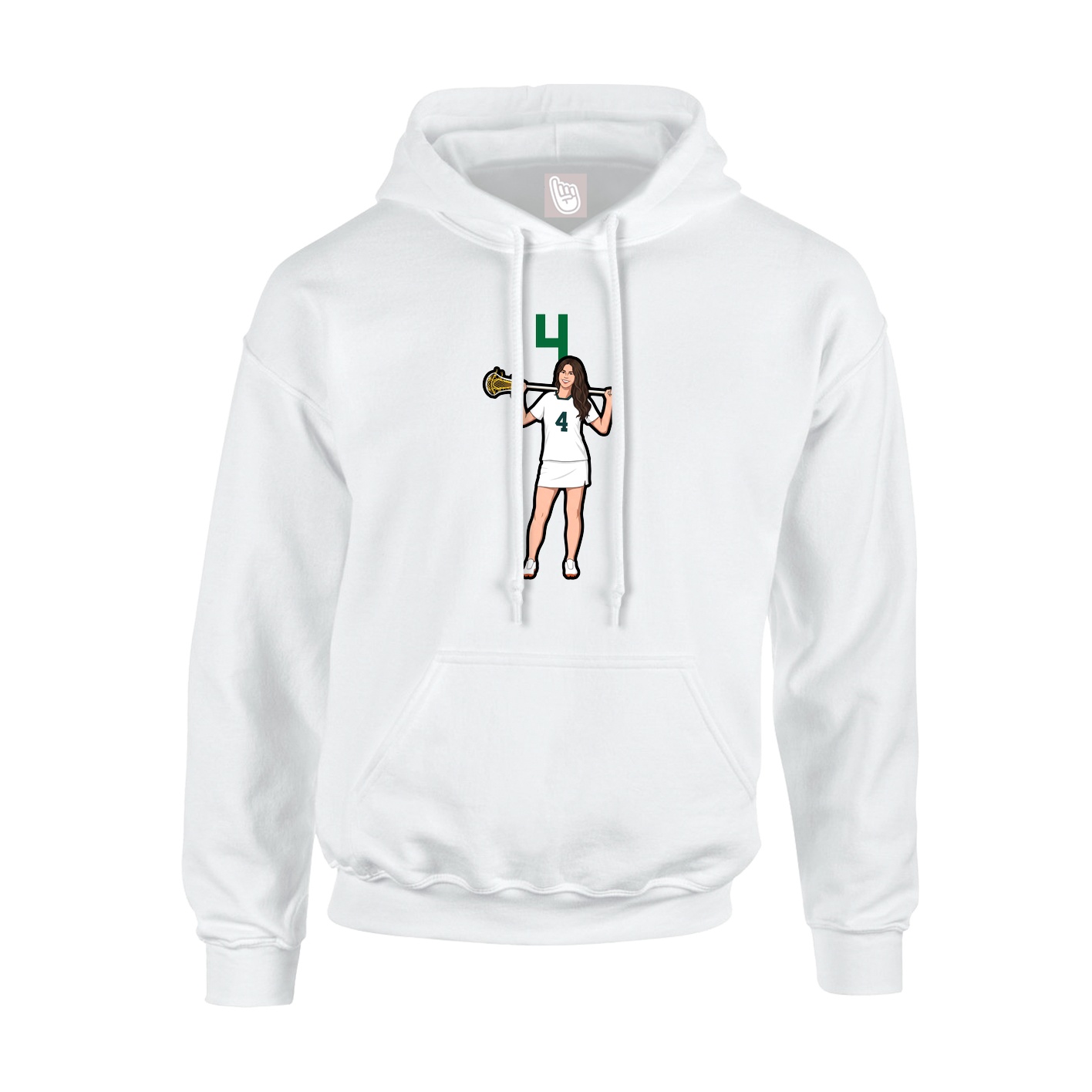 Youth Hoodie — Number Top in White