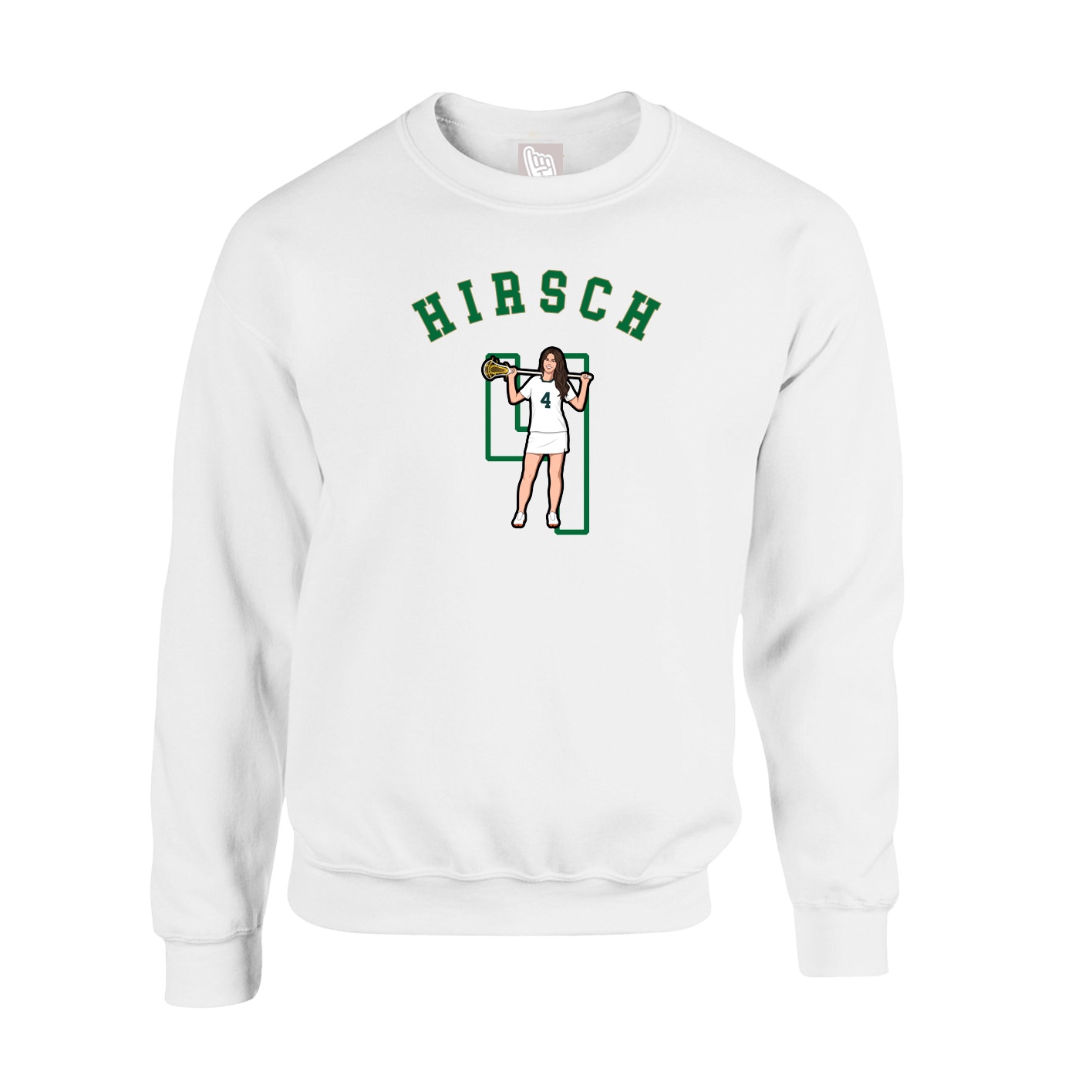 Fleece Crew — Shirsey Arch in White