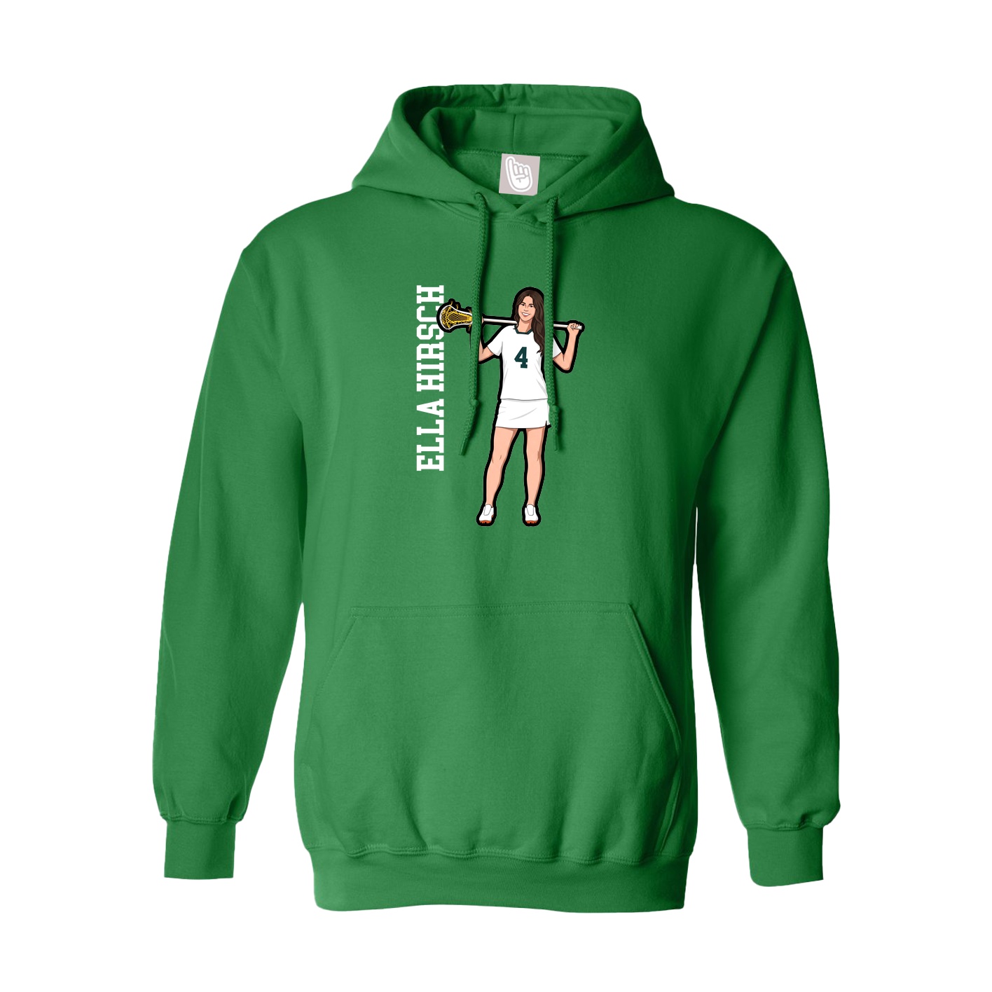 Youth Hoodie — Name Vertical in Green