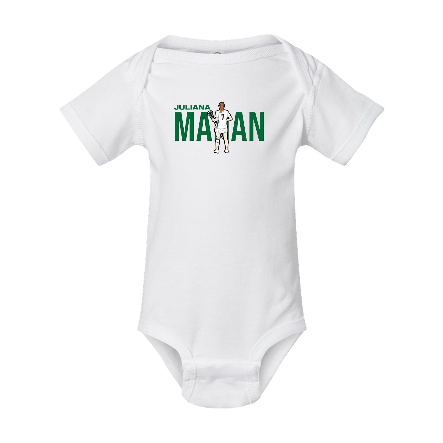 Baby Onesie — Player Name in White