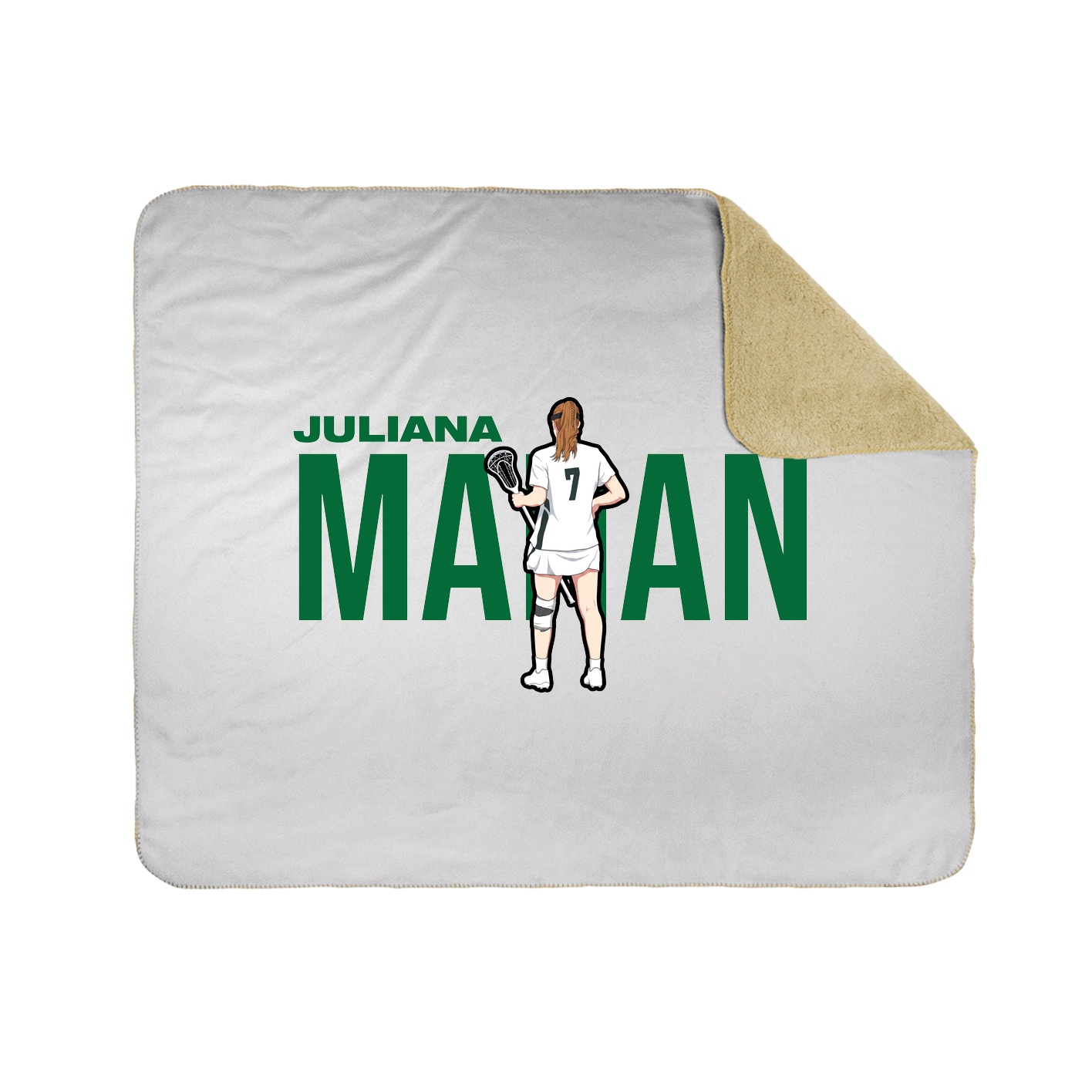 Throw Blanket — Player Name in White