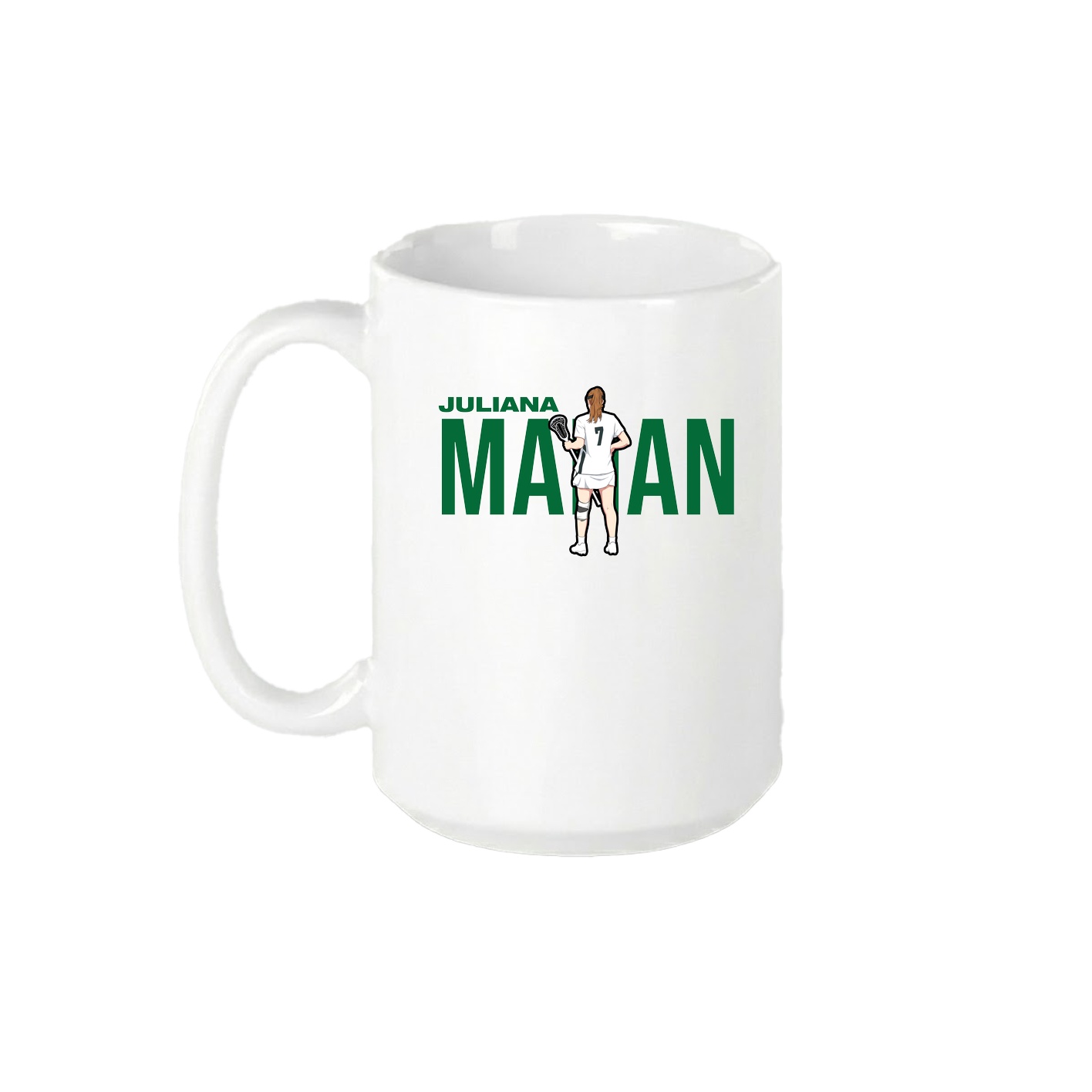 15oz Coffee Mug — Player Name in White