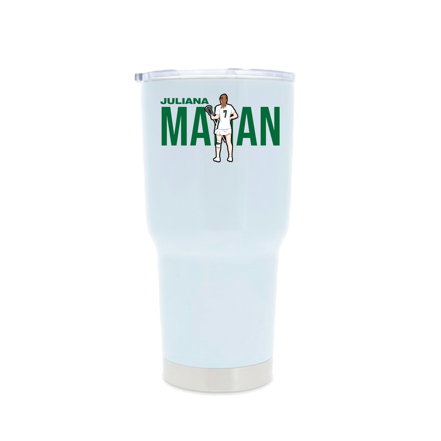 30oz Stainless Steel Tumbler — Player Name in White