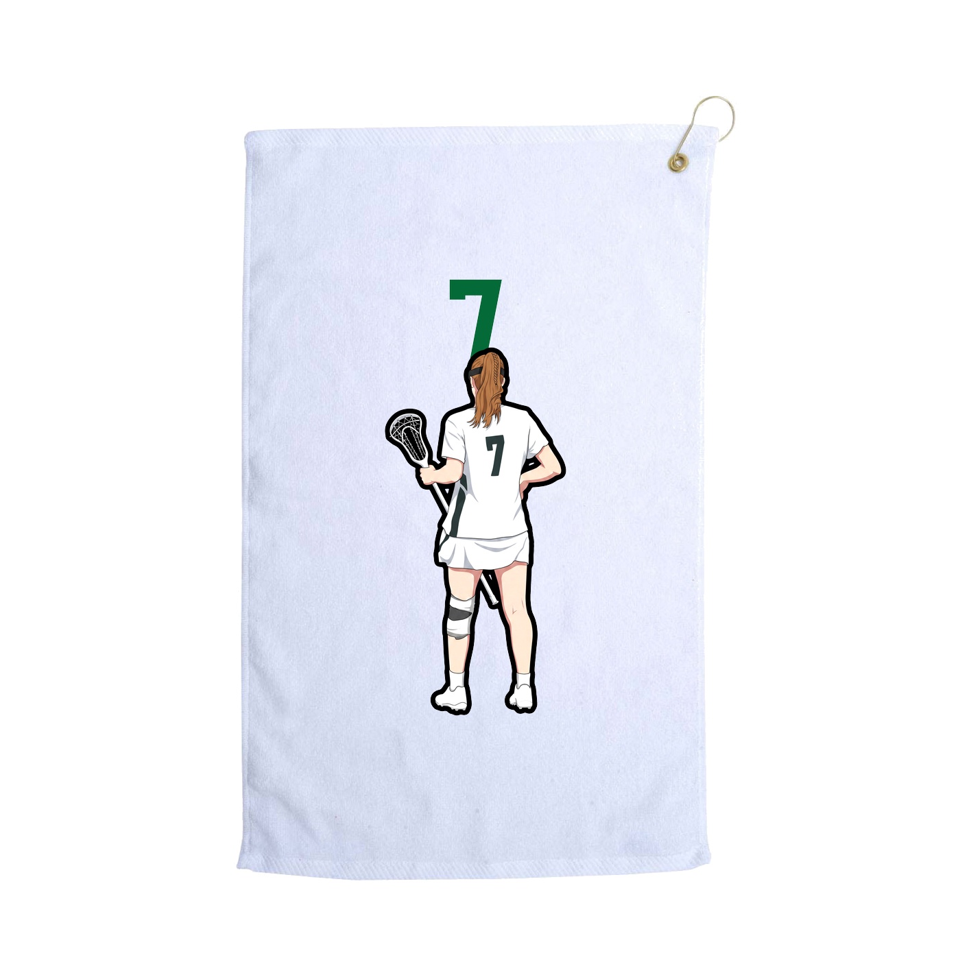 Golf Towel — Number Top in White