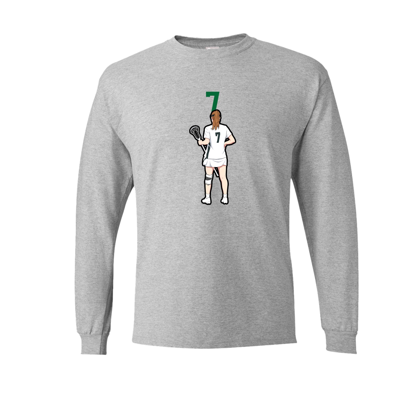 Long Sleeve Tee — Number Top in Grey