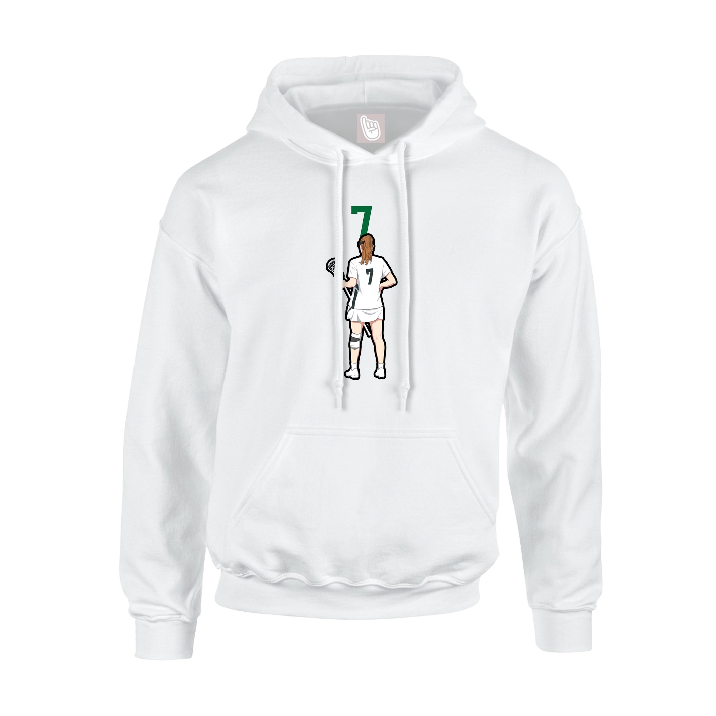Youth Hoodie — Number Top in White