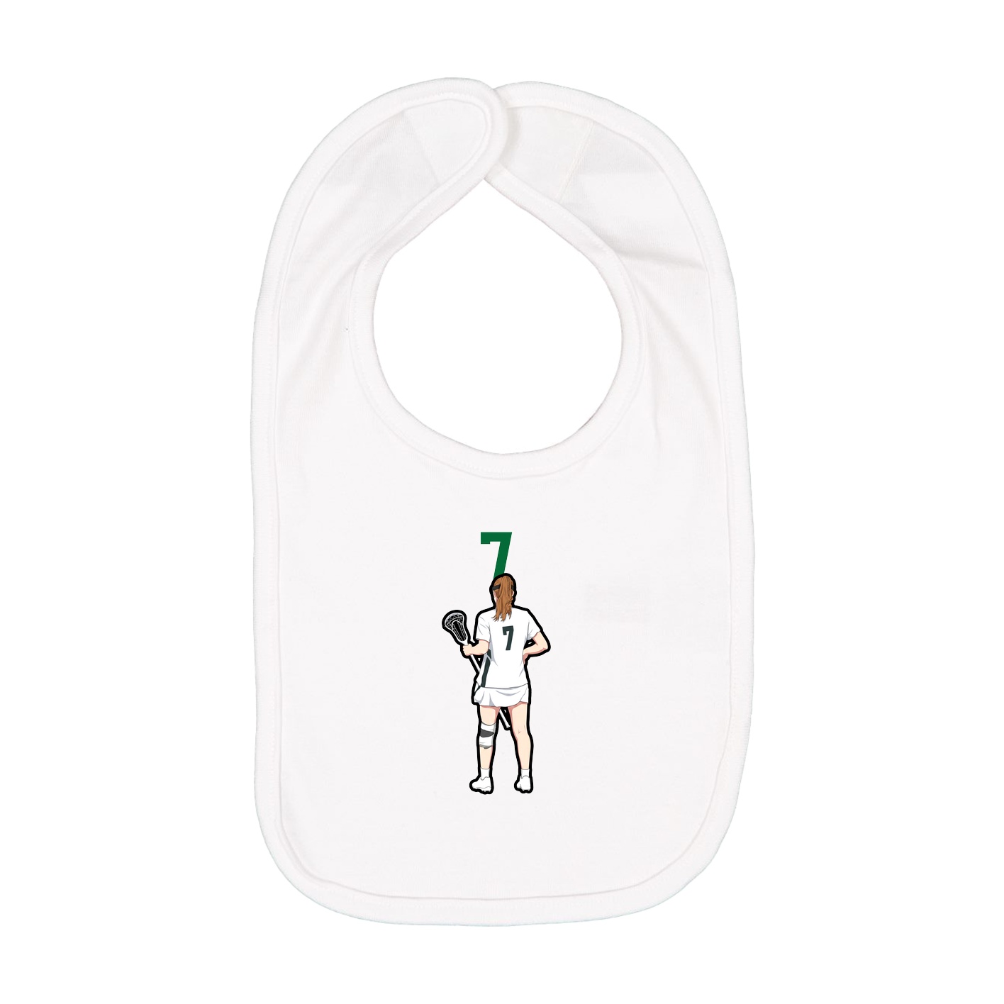 Infant Bib — Number Top in White
