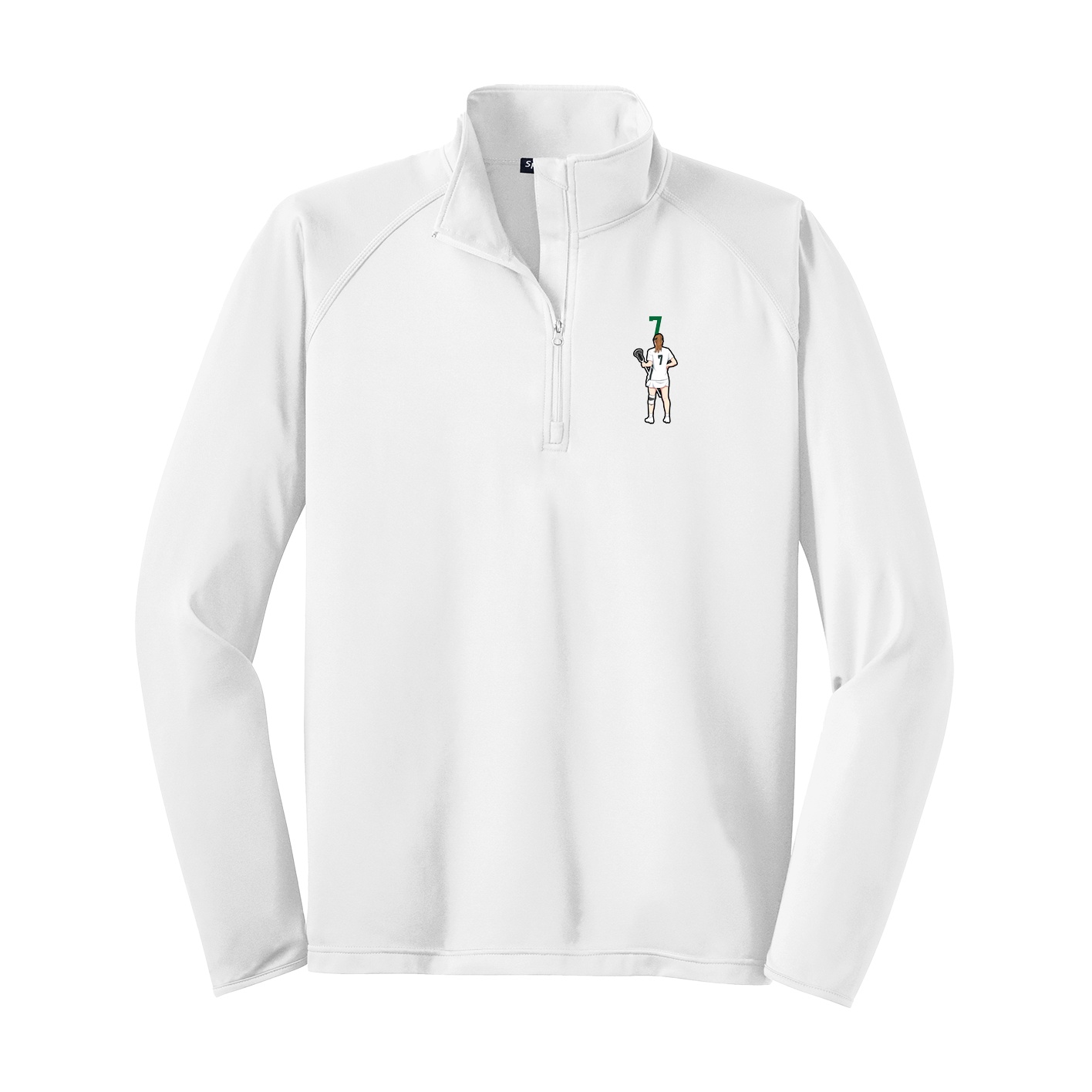Q-Zip Pullover — Number Top in White