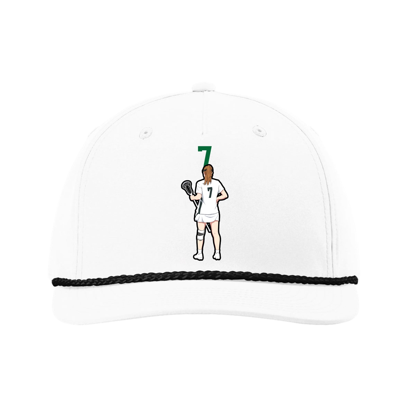 Five-Panel Classic Rope Cap — Number Top in White