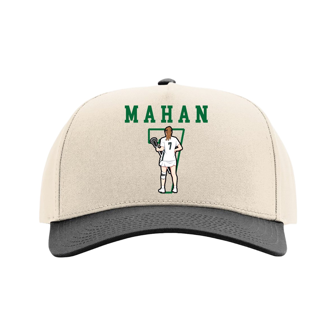 Full Fabric Five-Panel Champ Cap — Shirsey in Cream/Black