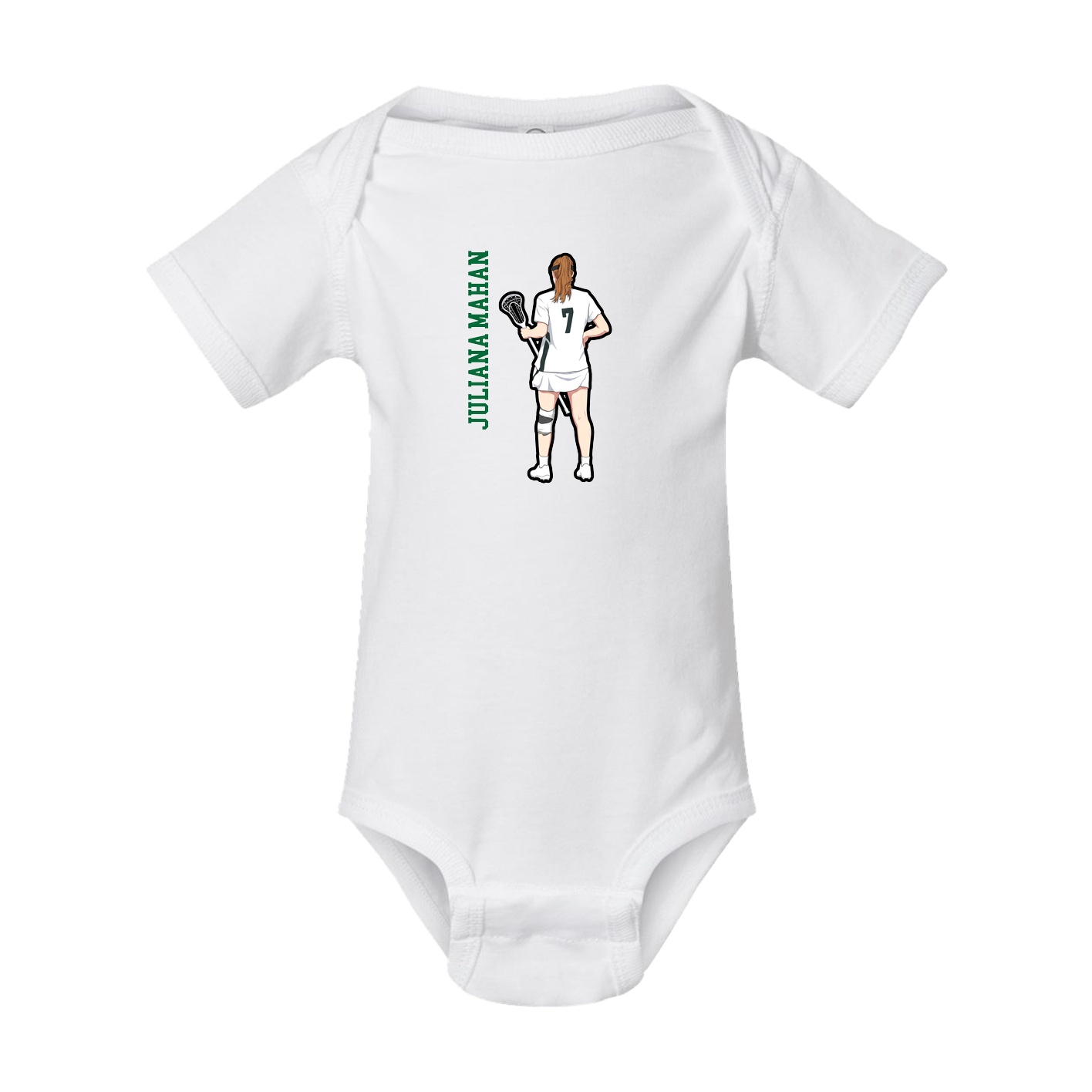 Baby Onesie — Name Vertical in White
