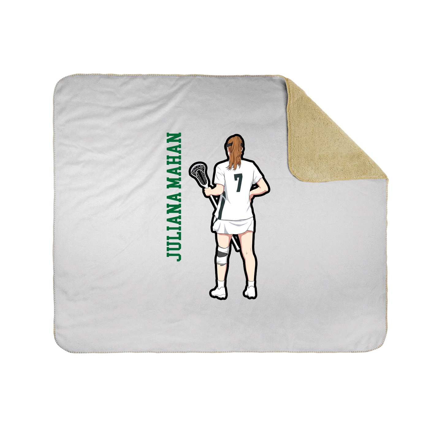 Throw Blanket — Name Vertical in White