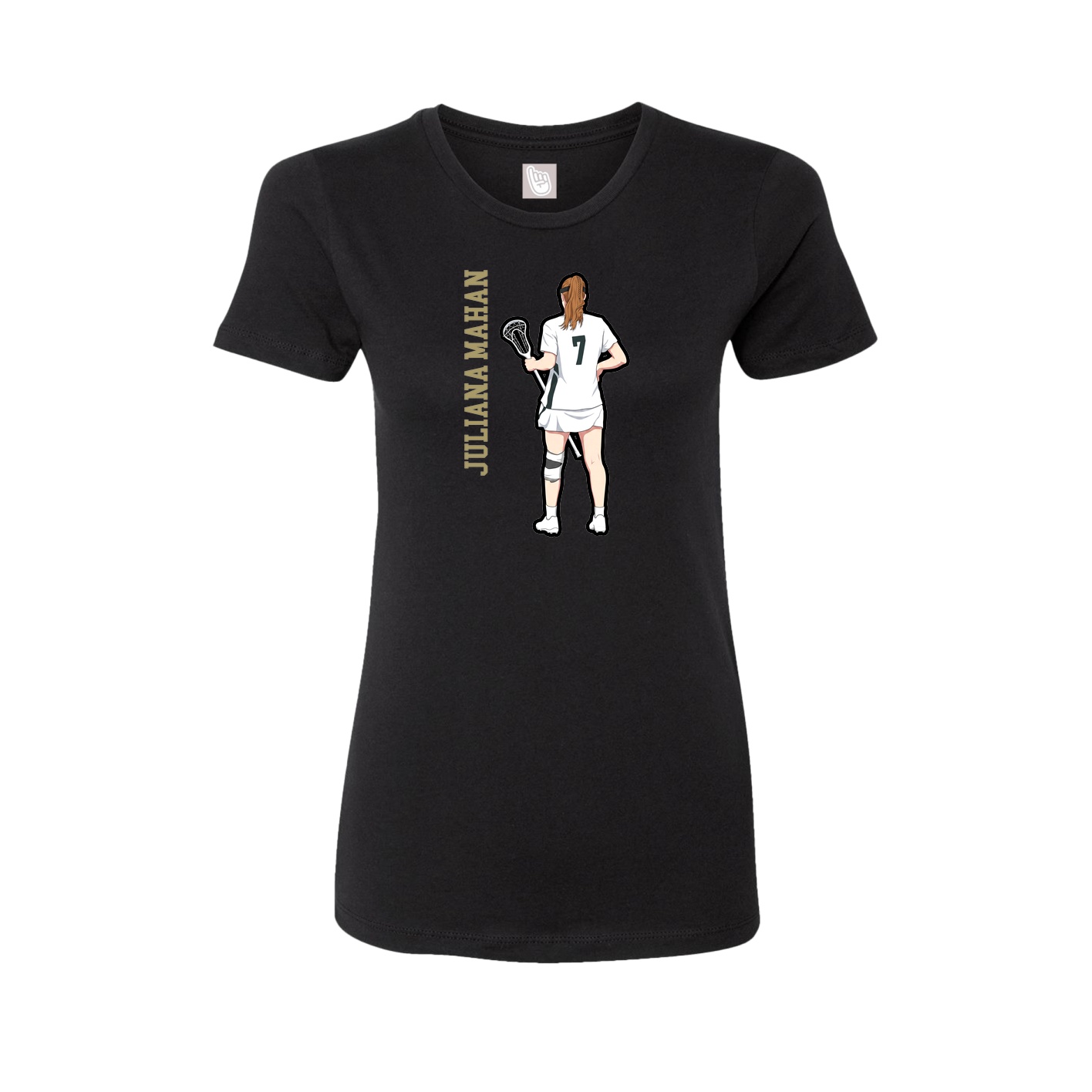 Womens Tee — Name Vertical in Black