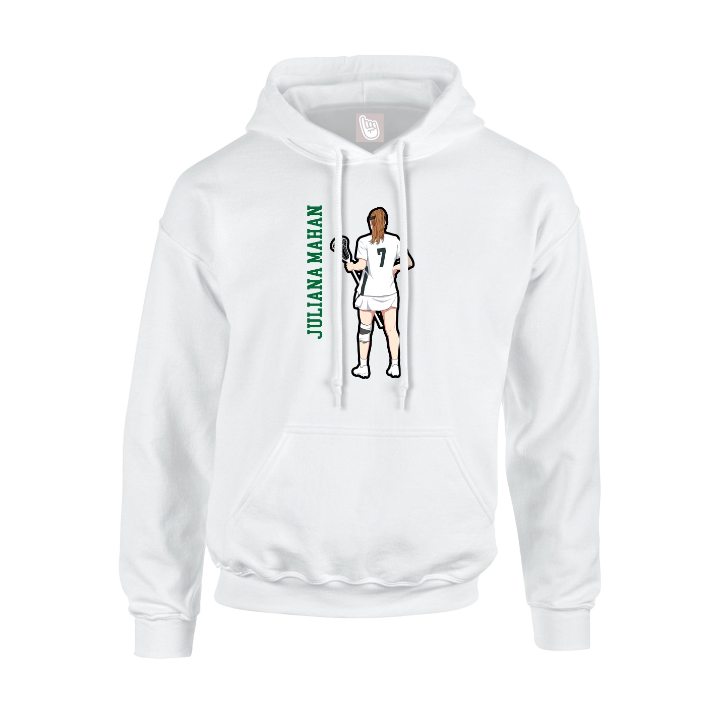 Hoodie — Name Vertical in White