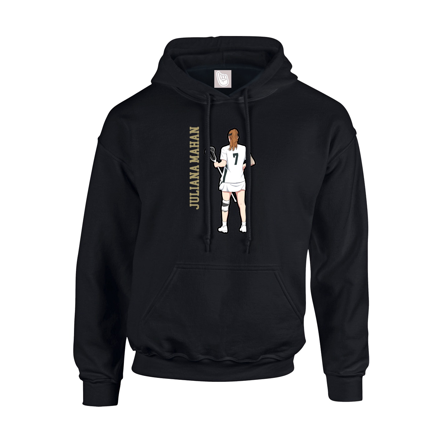 Youth Hoodie — Name Vertical in Black