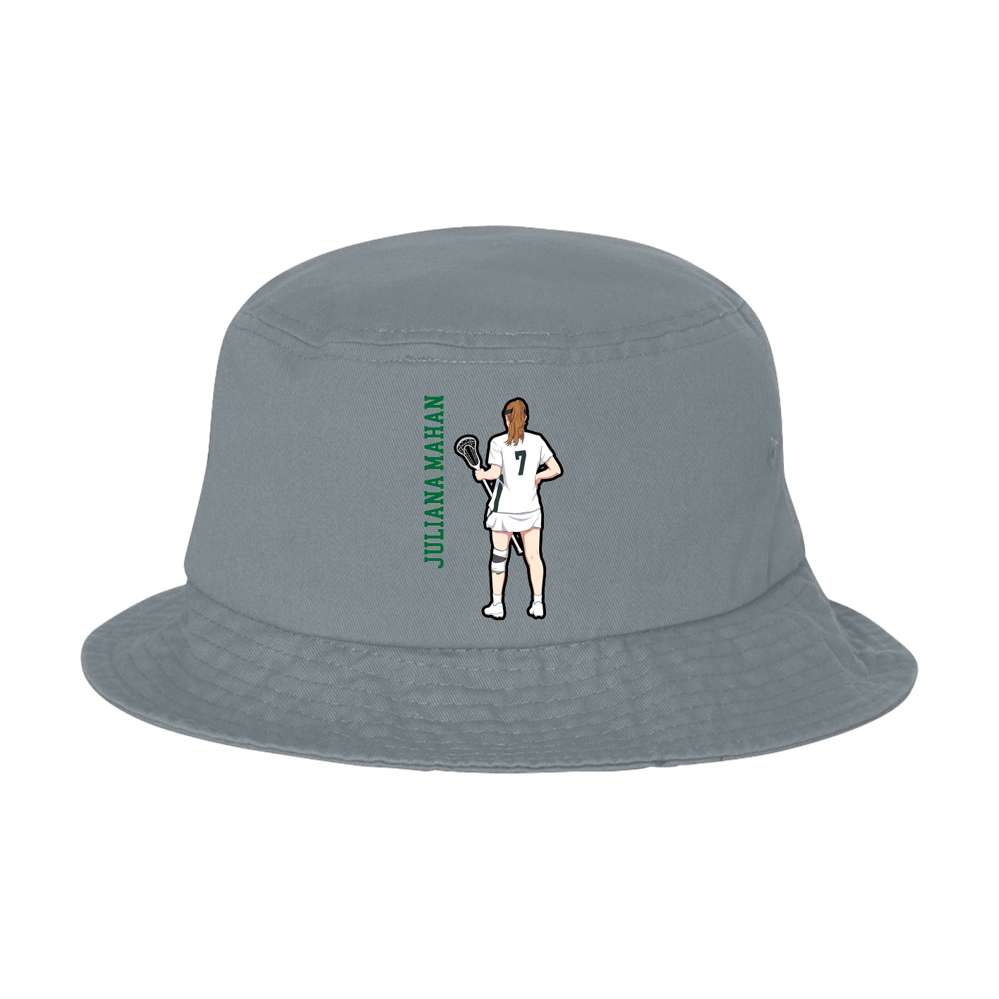 Bucket Cap — Name Vertical in Grey