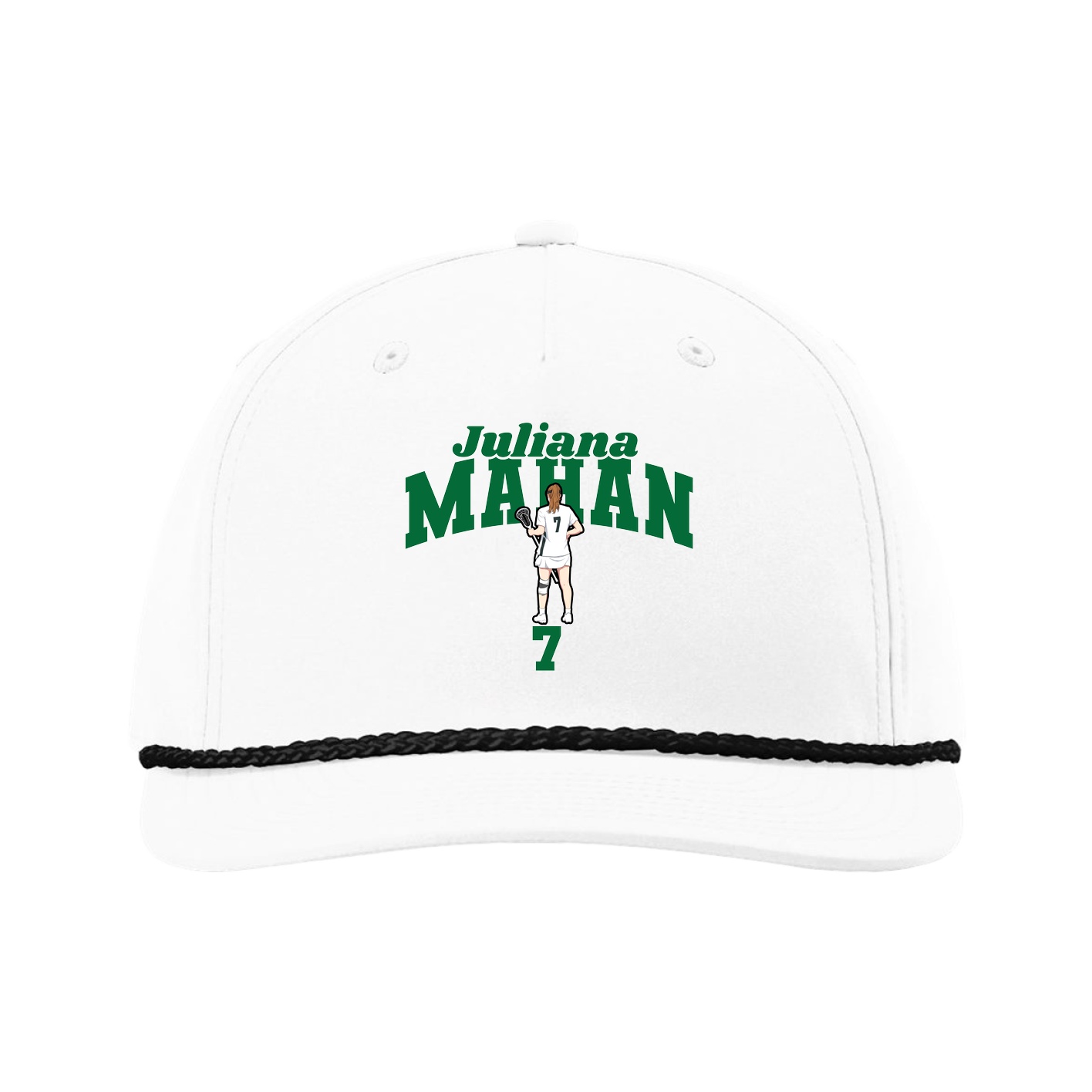 Five-Panel Classic Rope Cap — Signature Arch in White