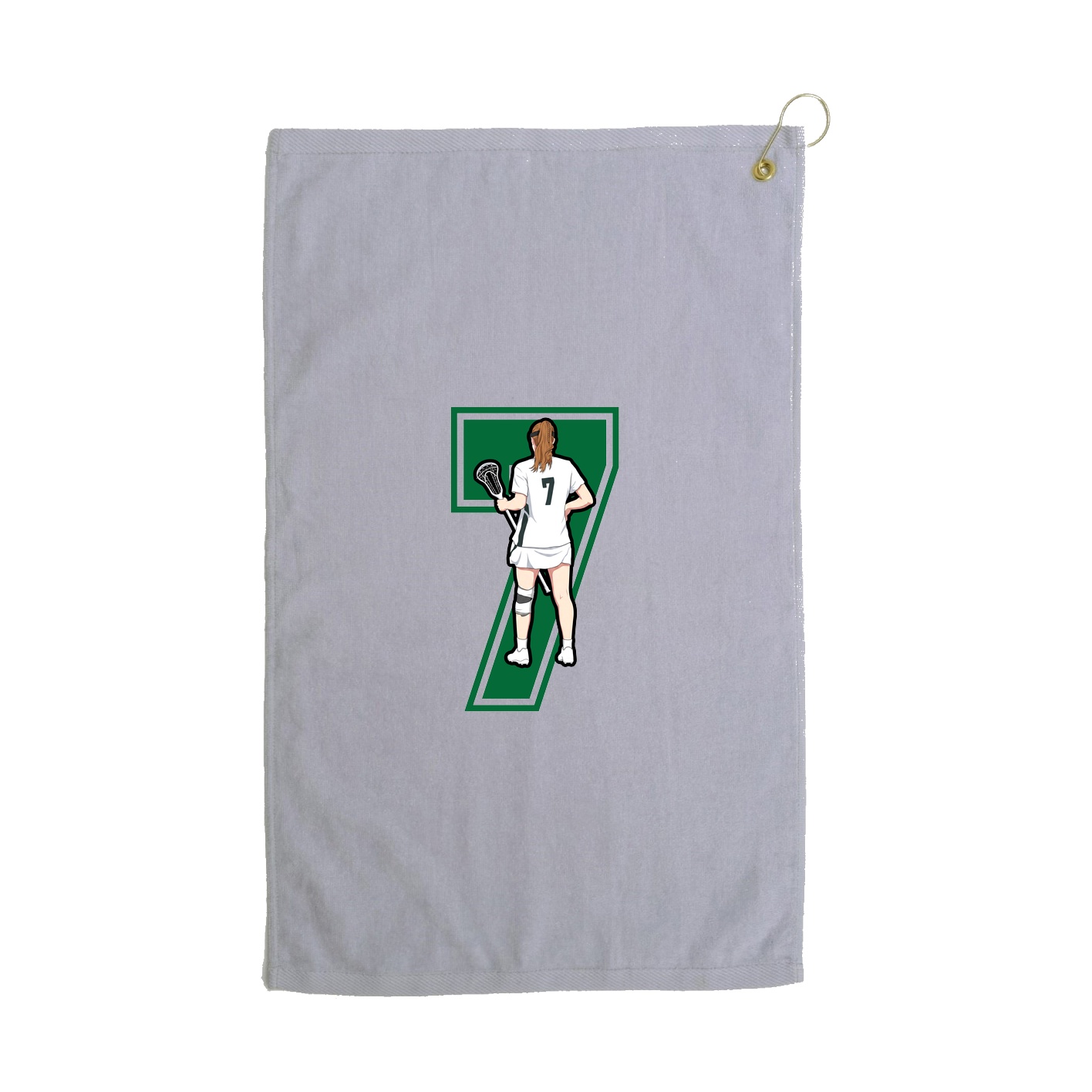 Golf Towel — Number in Grey