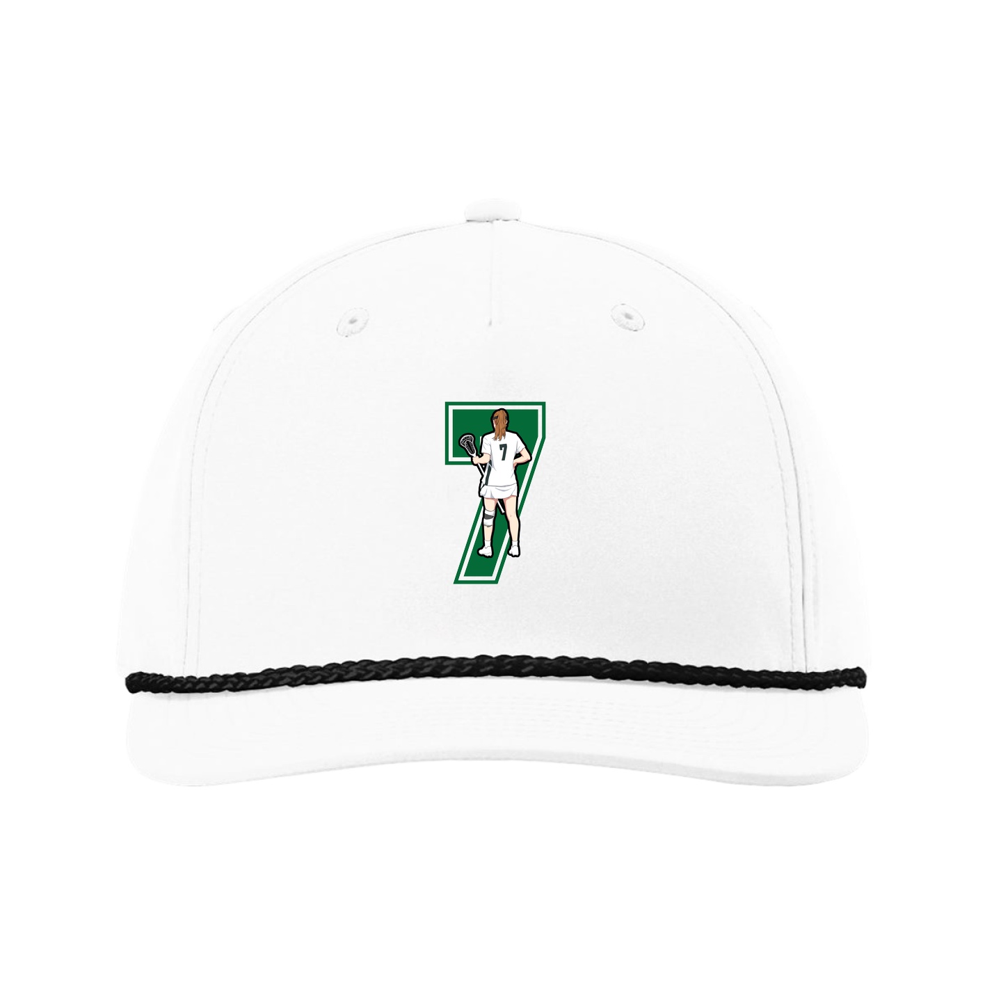 Five-Panel Classic Rope Cap — Number in White
