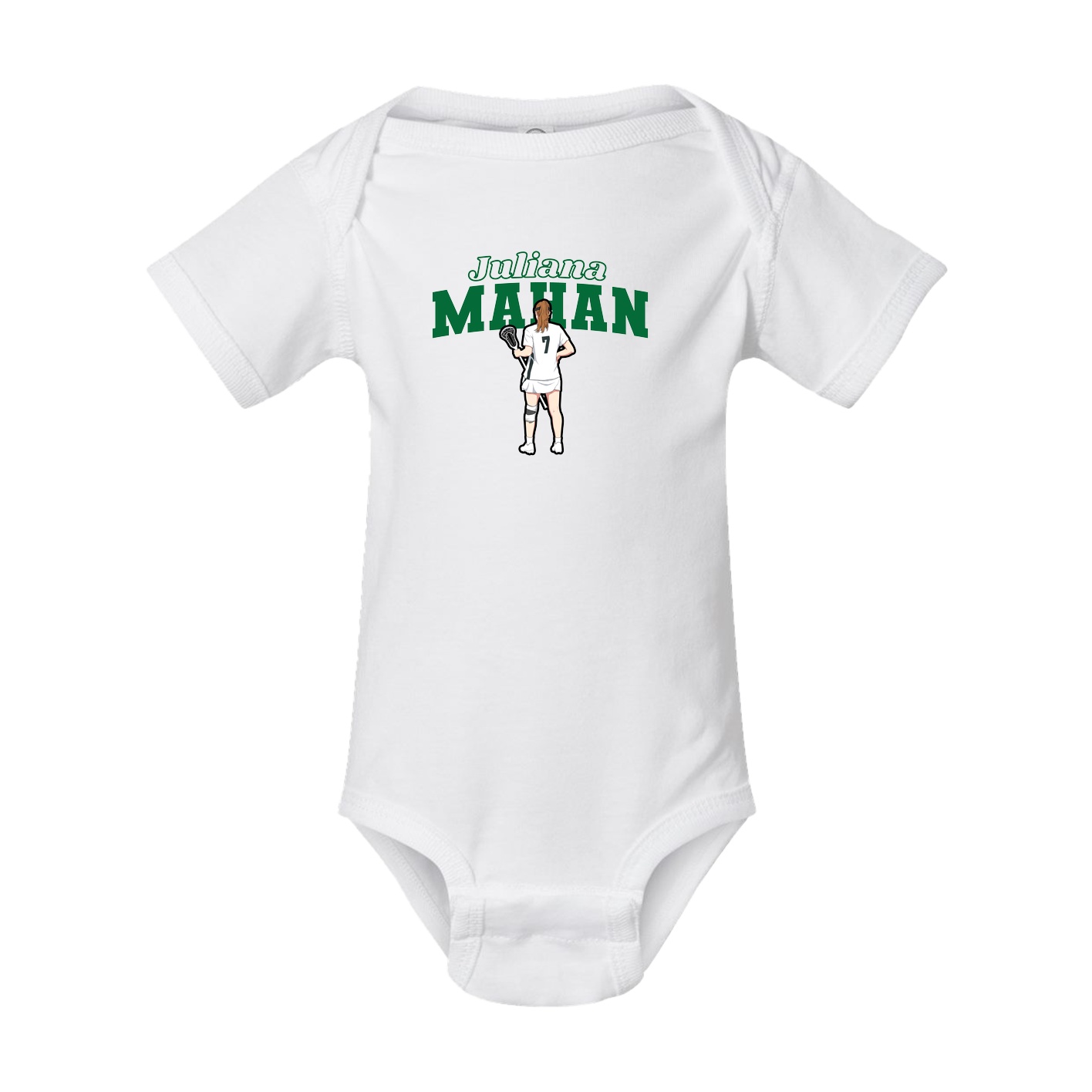 Baby Onesie — Name Arch in White