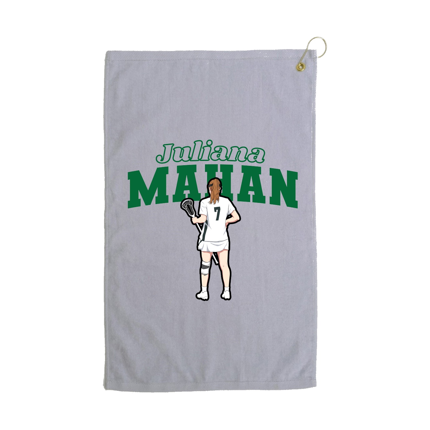 Golf Towel — Name Arch in Grey