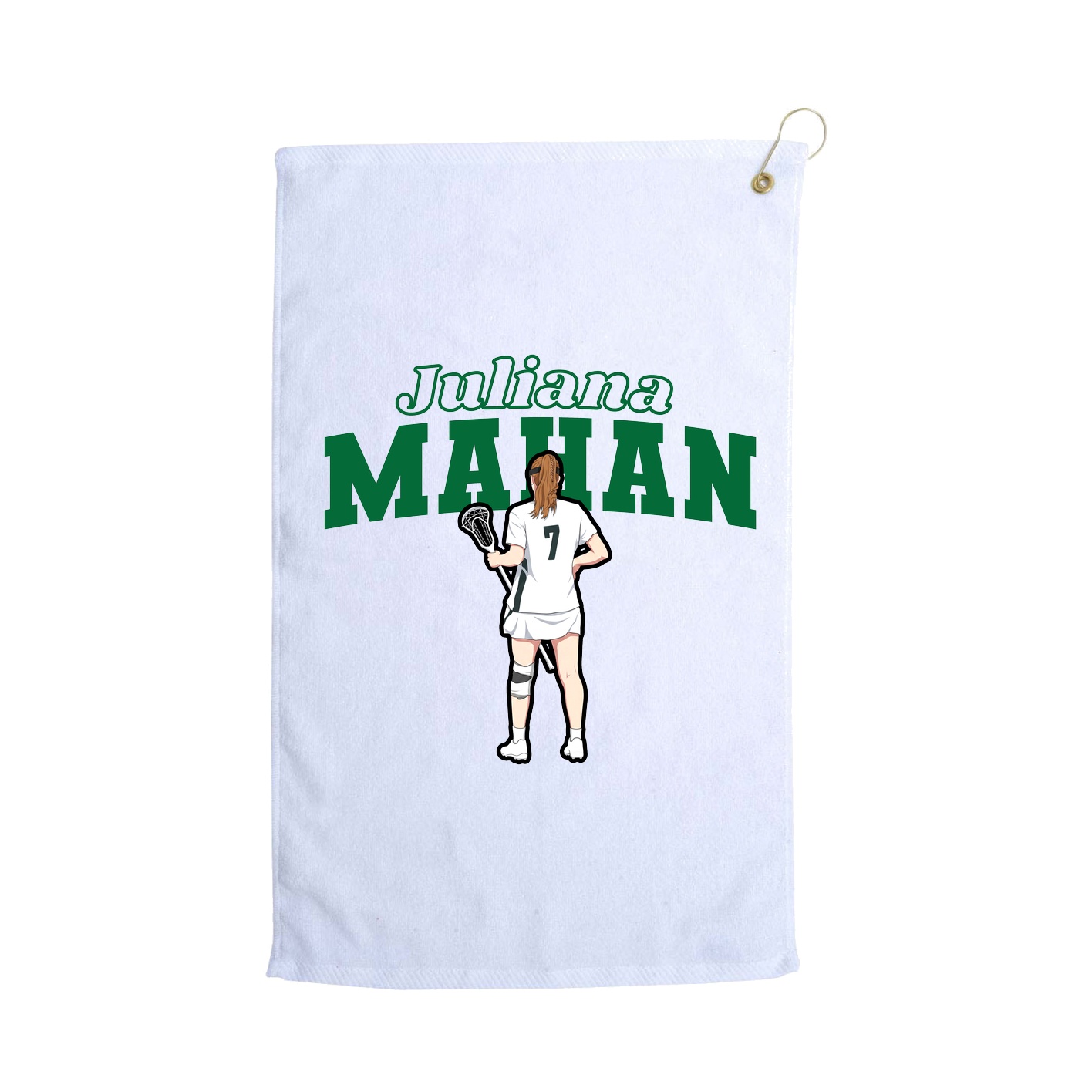 Golf Towel — Name Arch in White