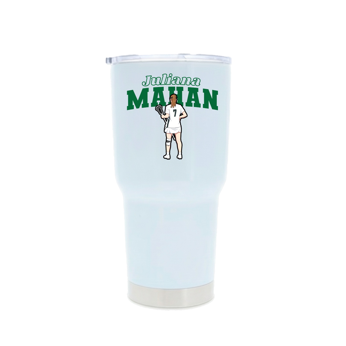 30oz Stainless Steel Tumbler — Name Arch in White