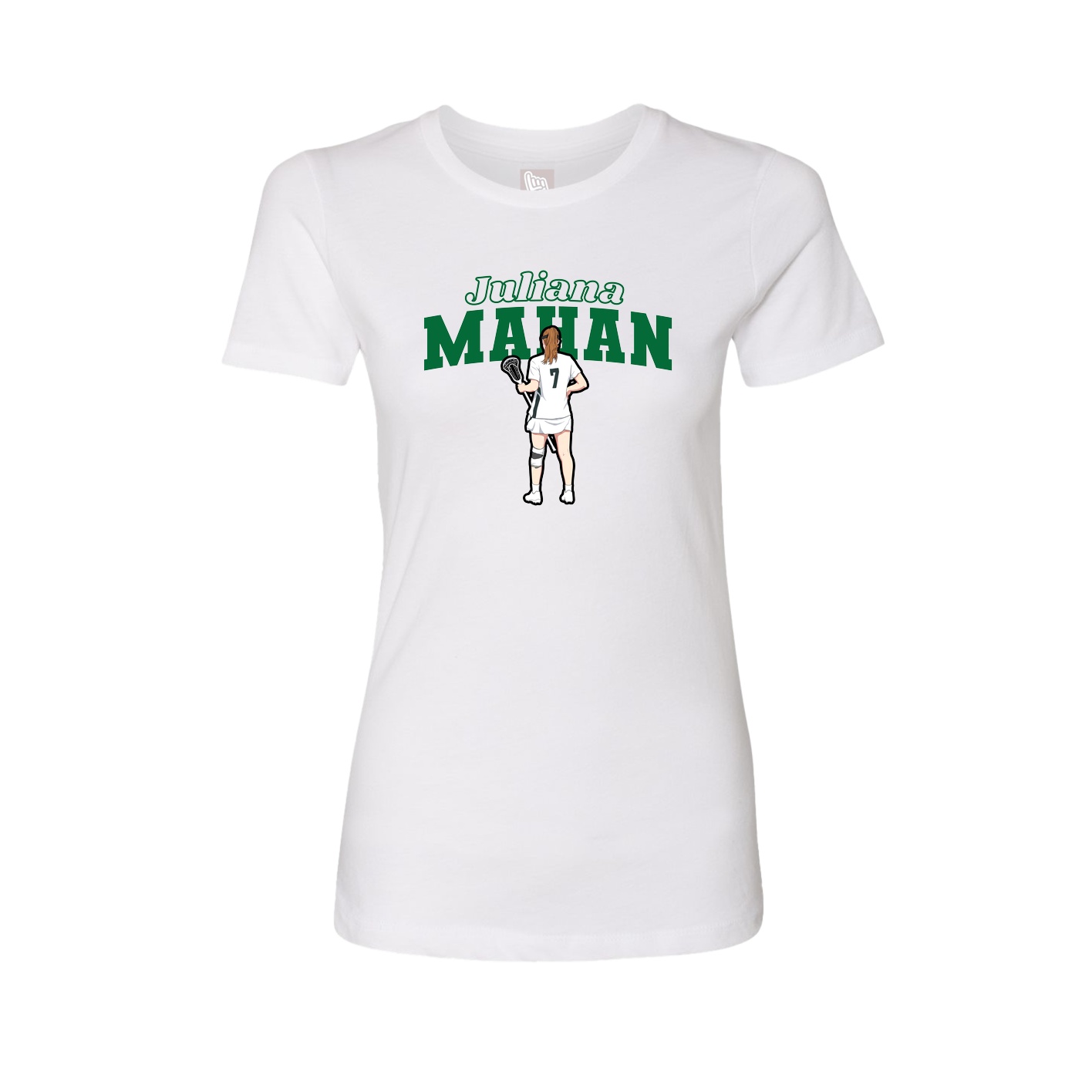 Womens Tee — Name Arch in White
