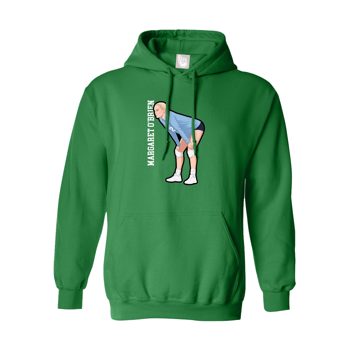 Hoodie — Name Vertical in Green