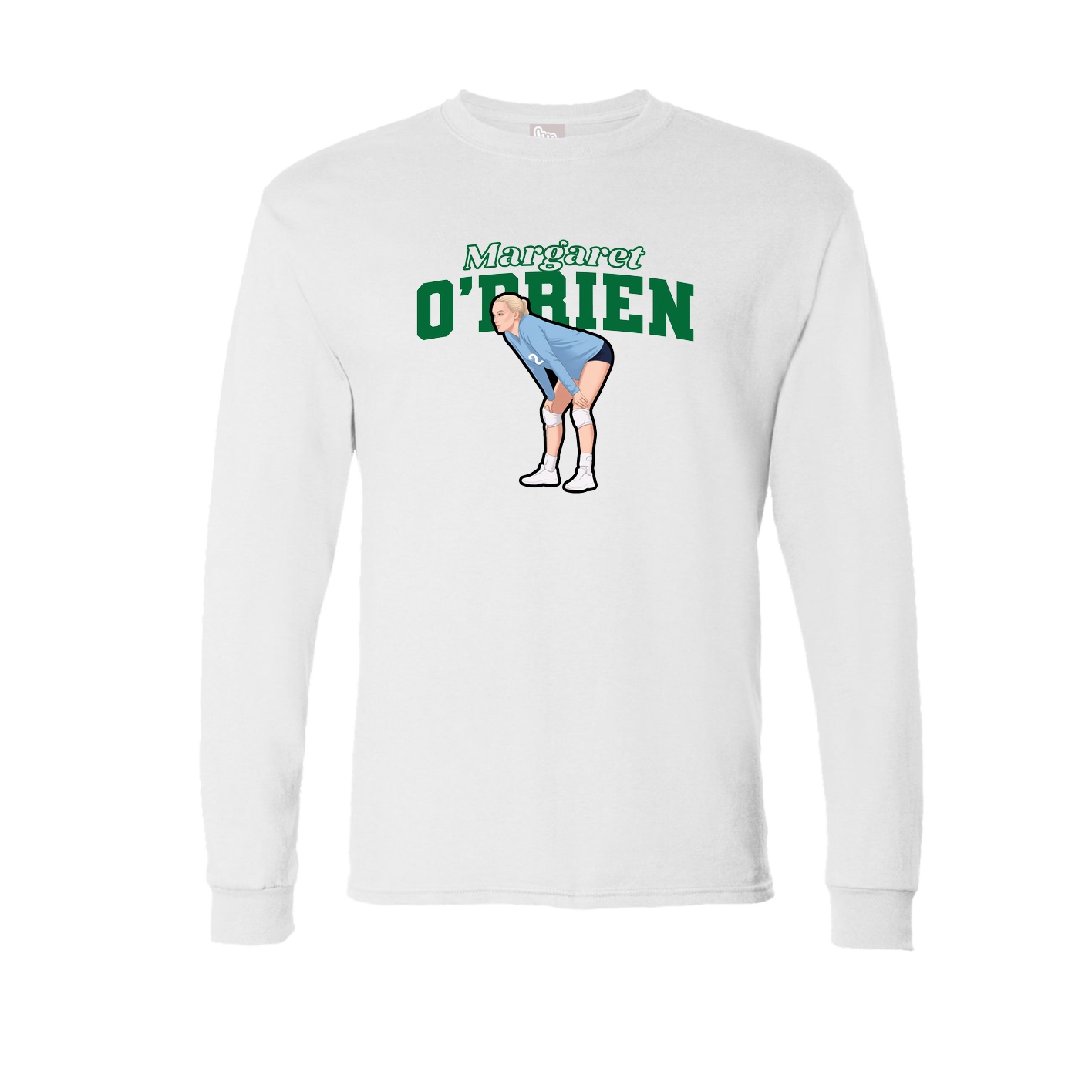 Long Sleeve Tee — Name Arch in White