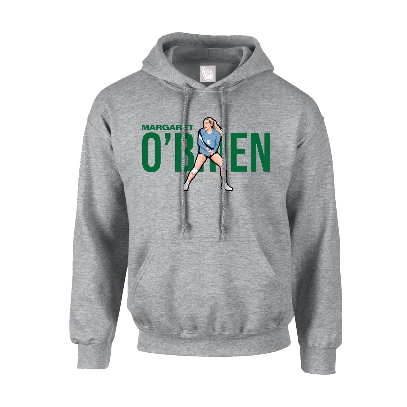Hoodie — Player Name in Grey