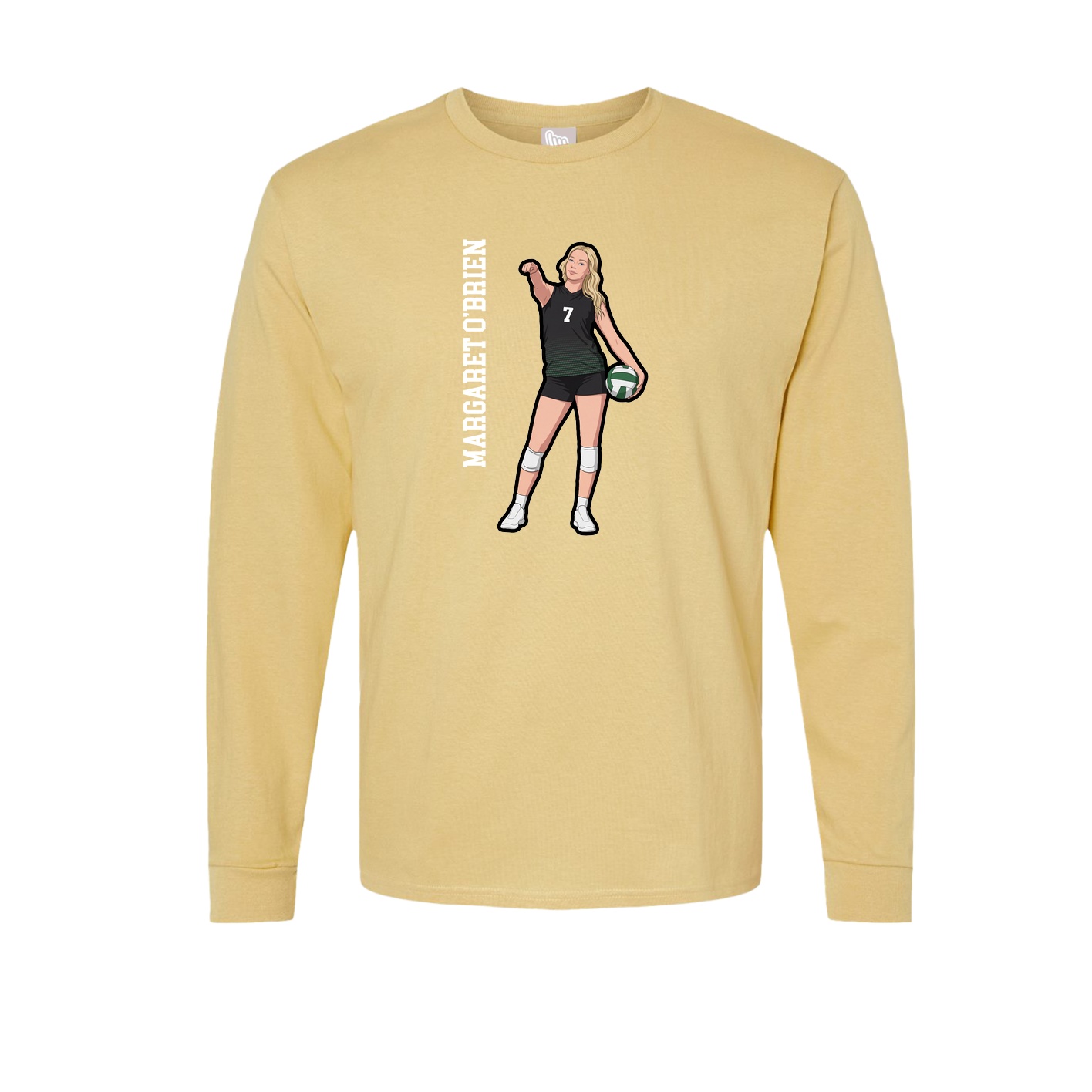 Long Sleeve Tee — Name Vertical in Vegas Gold