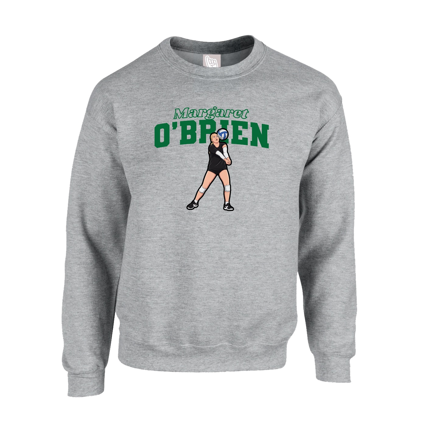 Fleece Crew — Name Arch in Grey