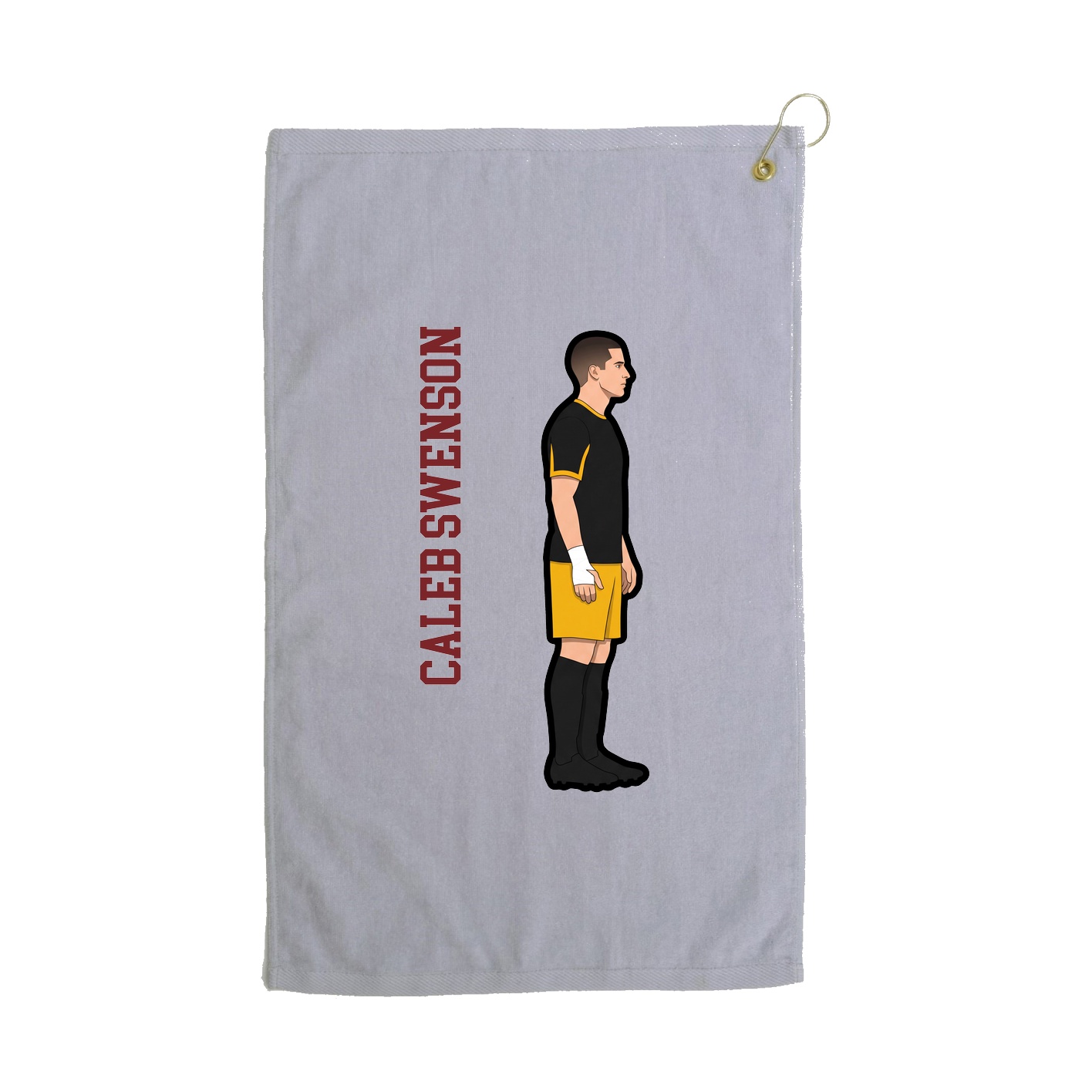 Golf Towel — Name Vertical in Grey