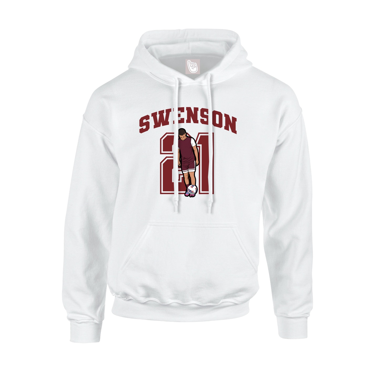 Youth Hoodie — Number in White