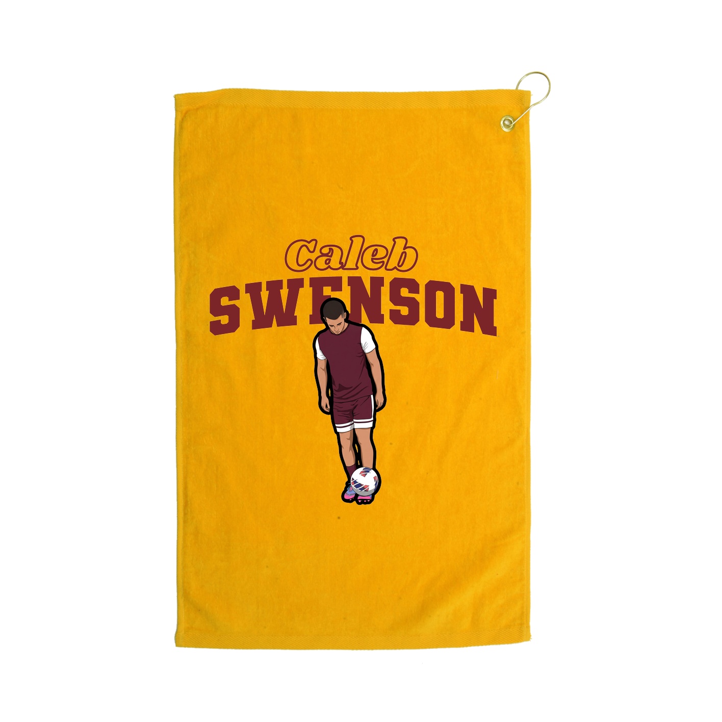 Golf Towel — Name Arch in Gold
