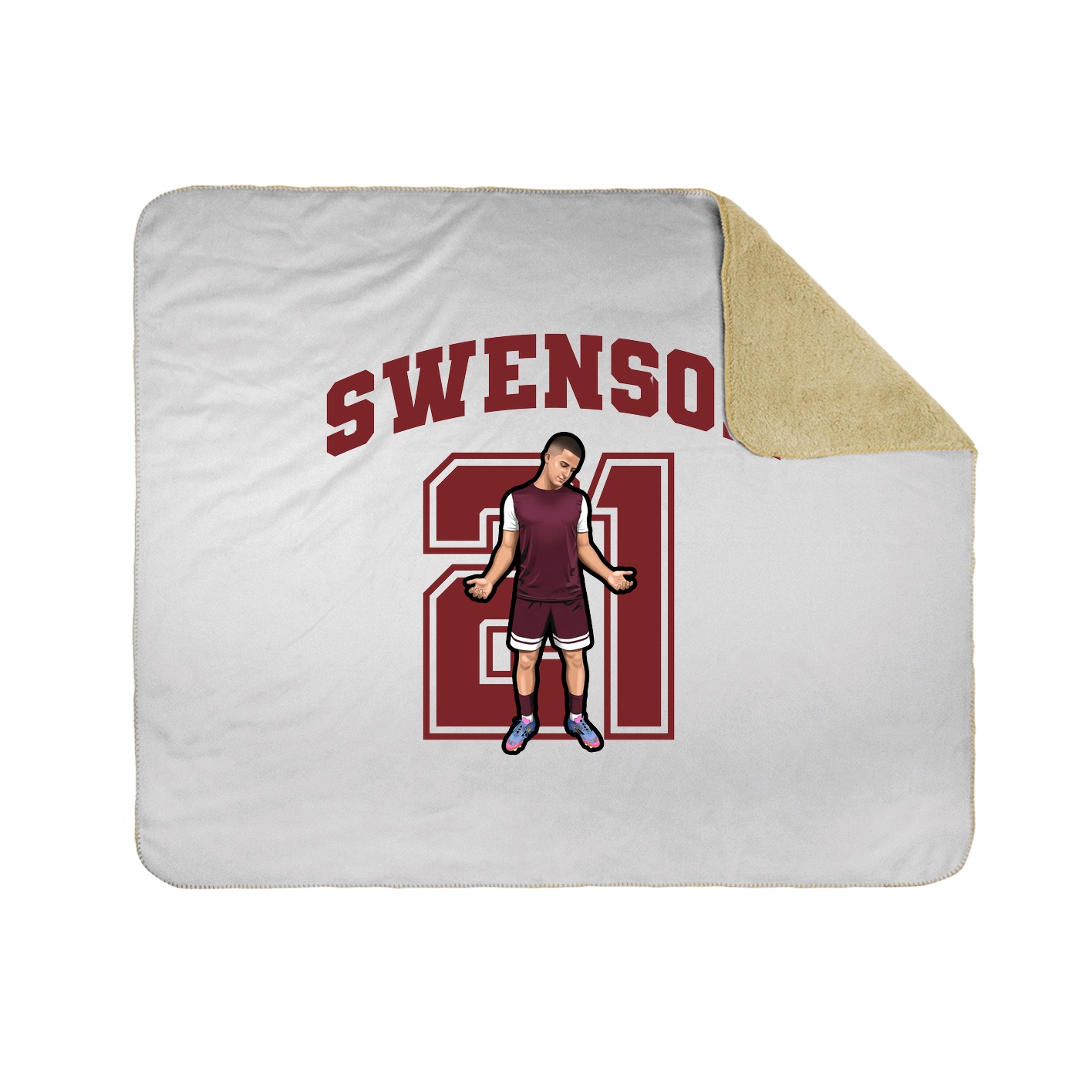 Throw Blanket — Number in White