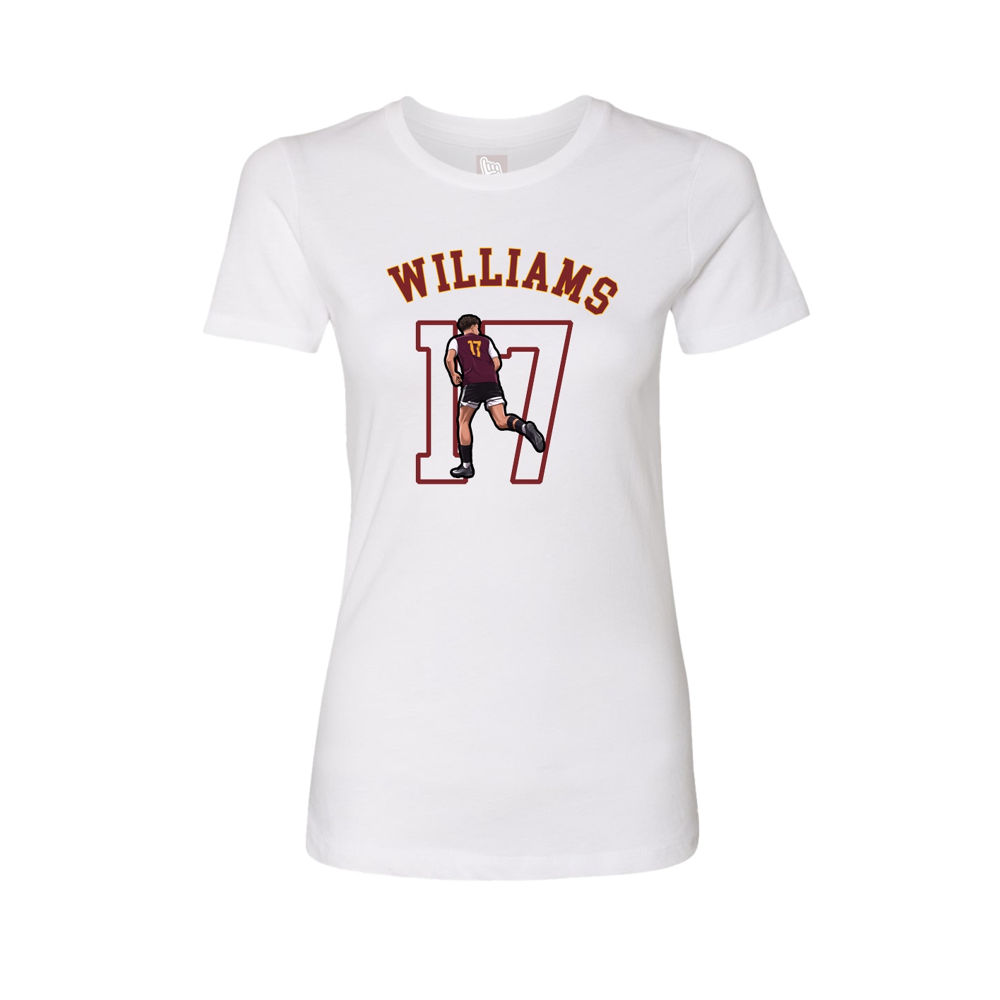 Fitted Women's Tee — Shirsey Arch in White