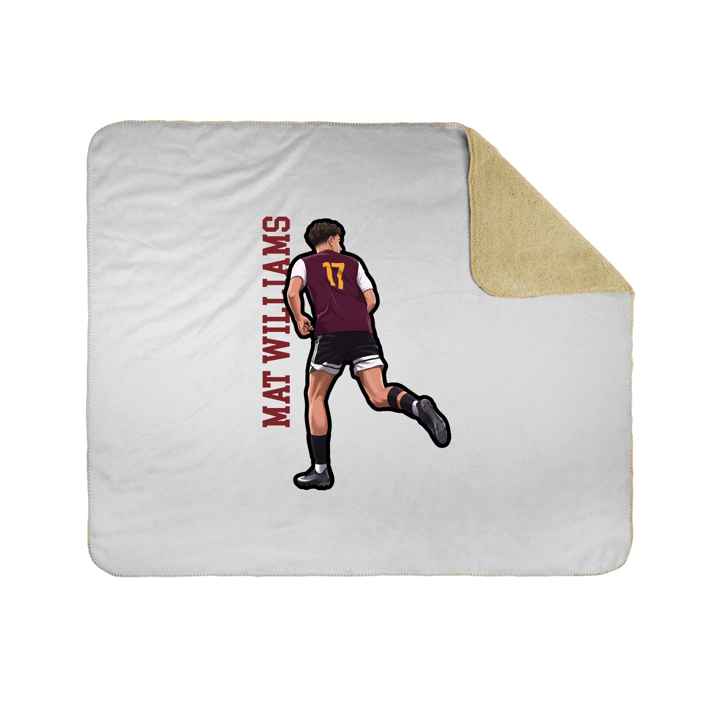 Throw Blanket — Name Vertical in White