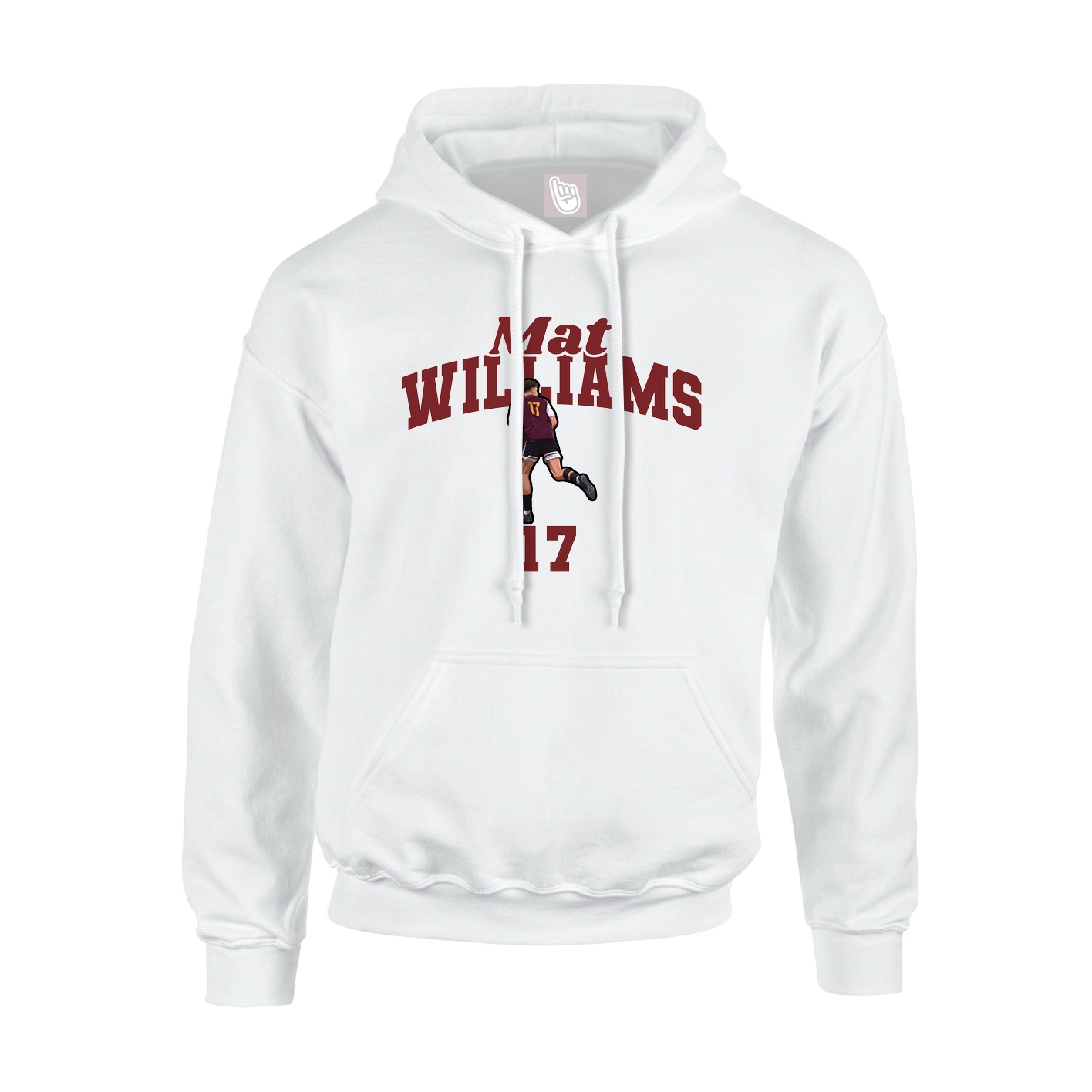Youth Hoodie — Signature Arch in White