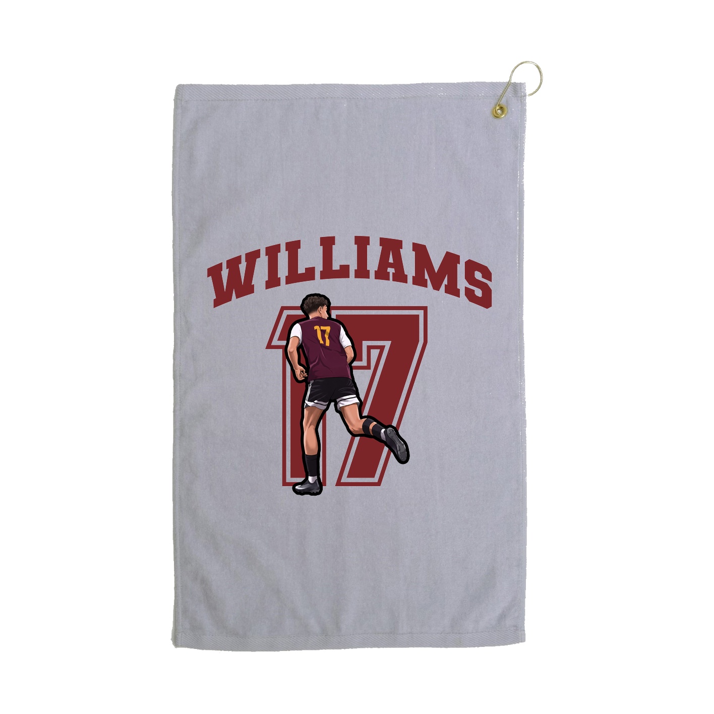 Golf Towel — Number in Grey