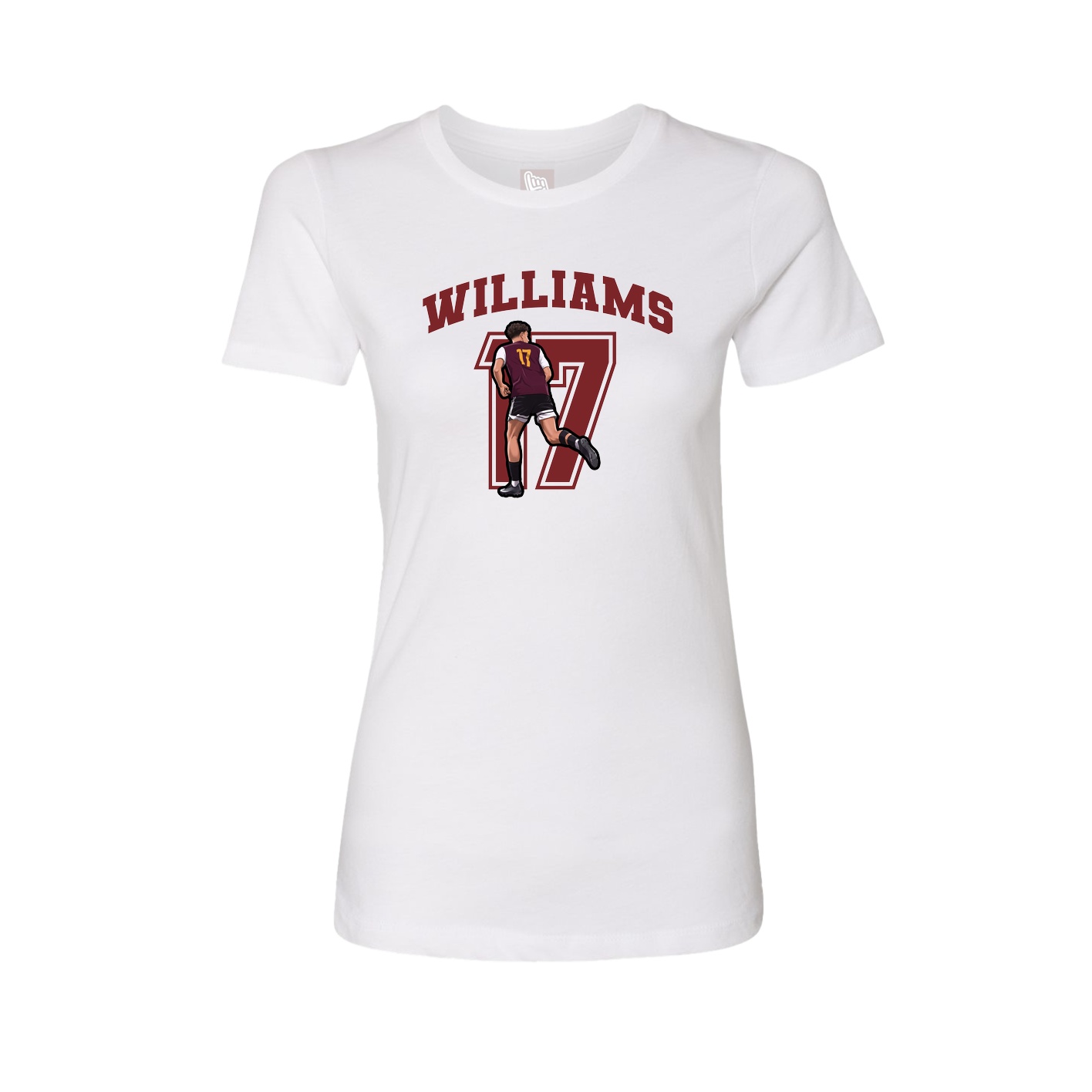 Fitted Women's Tee — Number in White